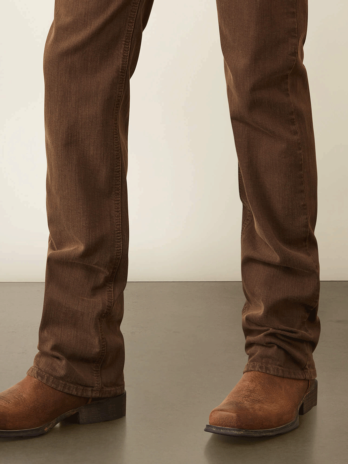 Ariat Men's M7 Grizzly Straight Jean in Peat Brown - Durable Work Pants for Ranch, Construction & Outdoor Activities