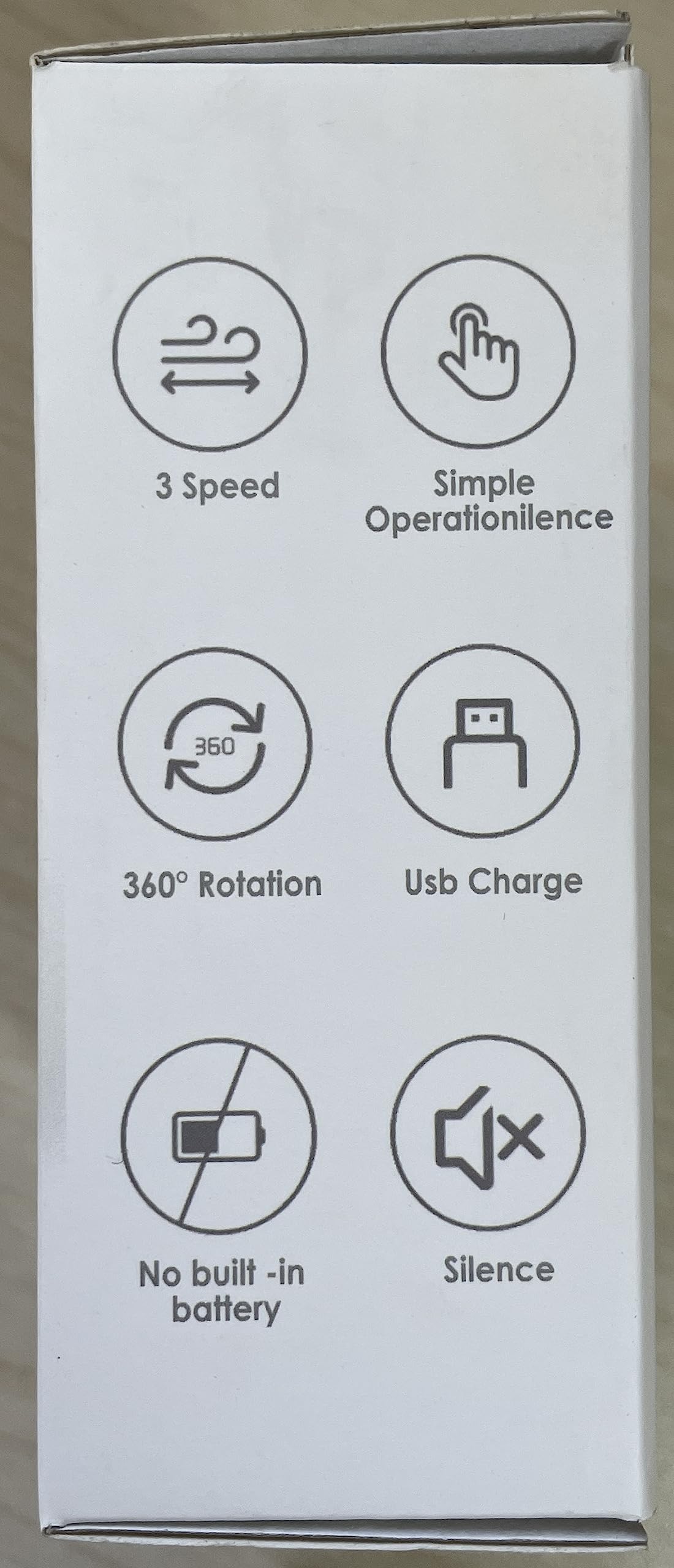 Simpeak USB Desk Fan - Portable, Quiet 3-Speed Mini Fan with 360° Adjustable Head | USB-Powered Personal Fan for Home, Office & Bedroom | Perfect for Work, Study & Sleep (Grey)