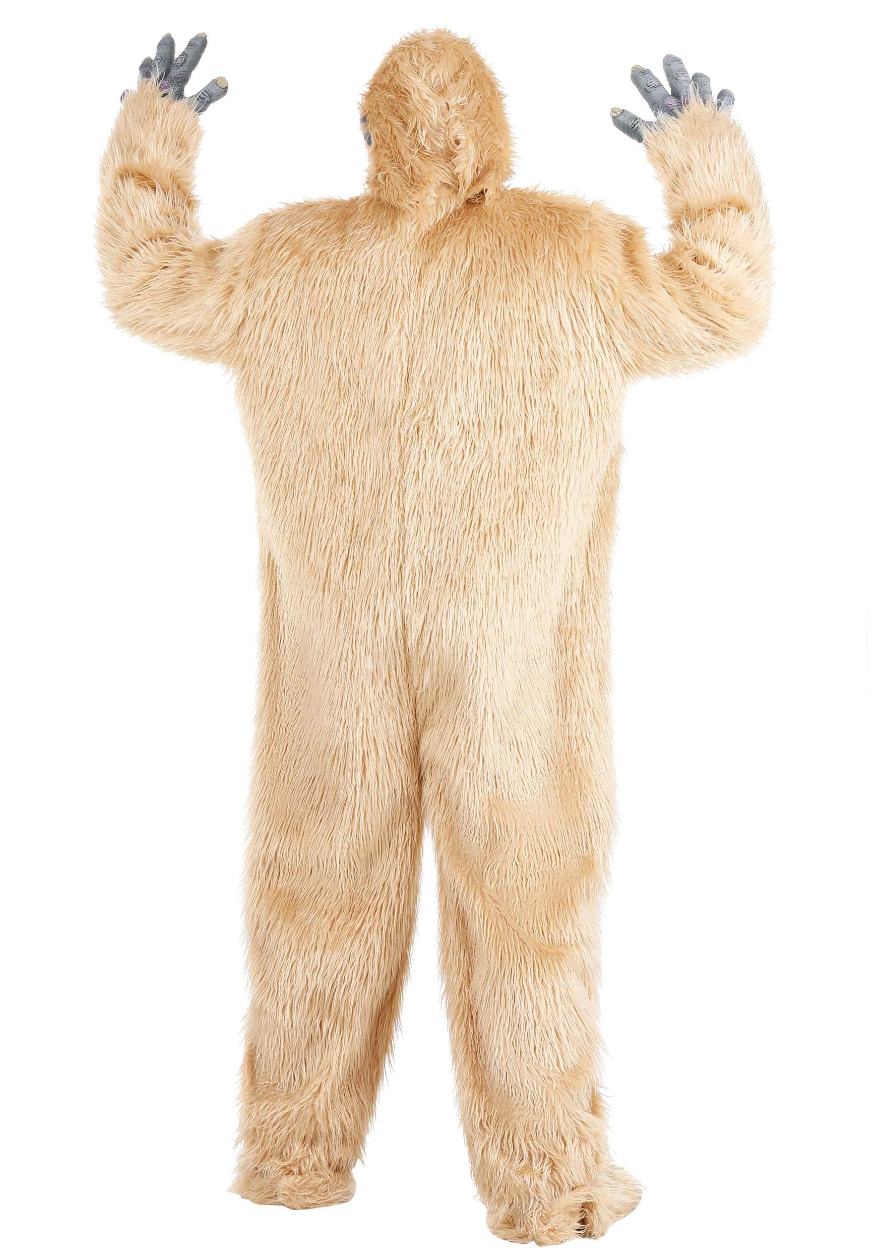 Men's Yeti Costume - Abominable Snowman White Fur Jumpsuit with Full Mask, Gloves & Shoe Covers | Halloween Cosplay, Christmas Party, Themed Events & Costume Contests