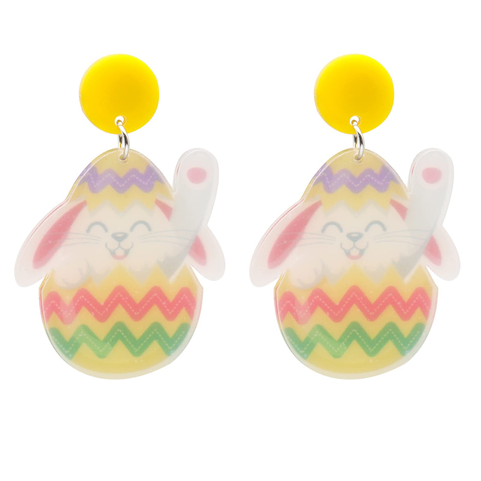 Easter Bunny Egg Dangle Earrings for Women - Cute Cartoon Acrylic Easter Jewelry, Holiday Gift for Women & Girls | Perfect for Easter Celebrations, Party Accessories & Spring Fashion