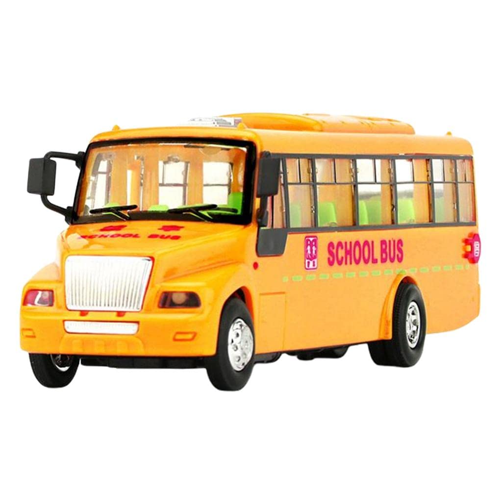 Simhoa Pull Back Inertial Bus Toy - Educational STEM Model Car for Kids, Fun Deceleration Control & Learning Play - Perfect for Classroom, Birthday Gifts & Pretend Play Scenes