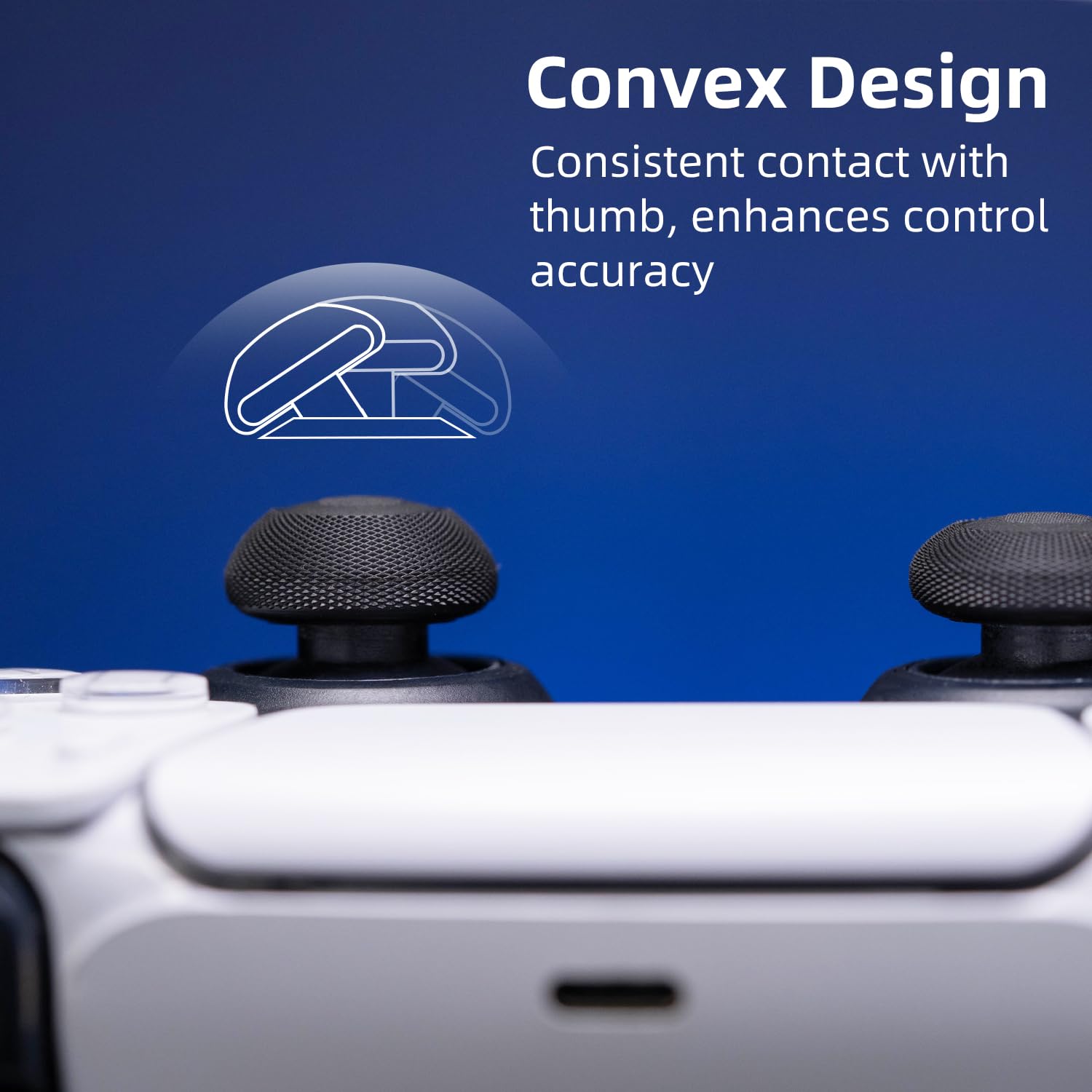 Skull & Co. Convex Thumb Grips Set for Nintendo Switch Pro Controller & PS5/PS4/Slim/Pro Controller - OD Green, 2 Pairs (4pcs) - Enhanced Grip for Gaming Comfort, Perfect for FPS, Racing & Action Games