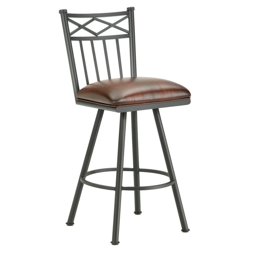 Iron Mountain Alexander Swivel Bar Stool - Adjustable Height Counter Stool with Padded Seat - Perfect for Kitchen Island, Home Bar & Dining Room