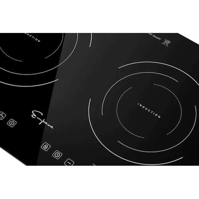 Empava 12 Inch 2 Burner Induction Cooktop - Portable Electric Stove with Touch Control (IDC12B2) - Perfect for Kitchen, RV, Dorm & Small Spaces Cooking