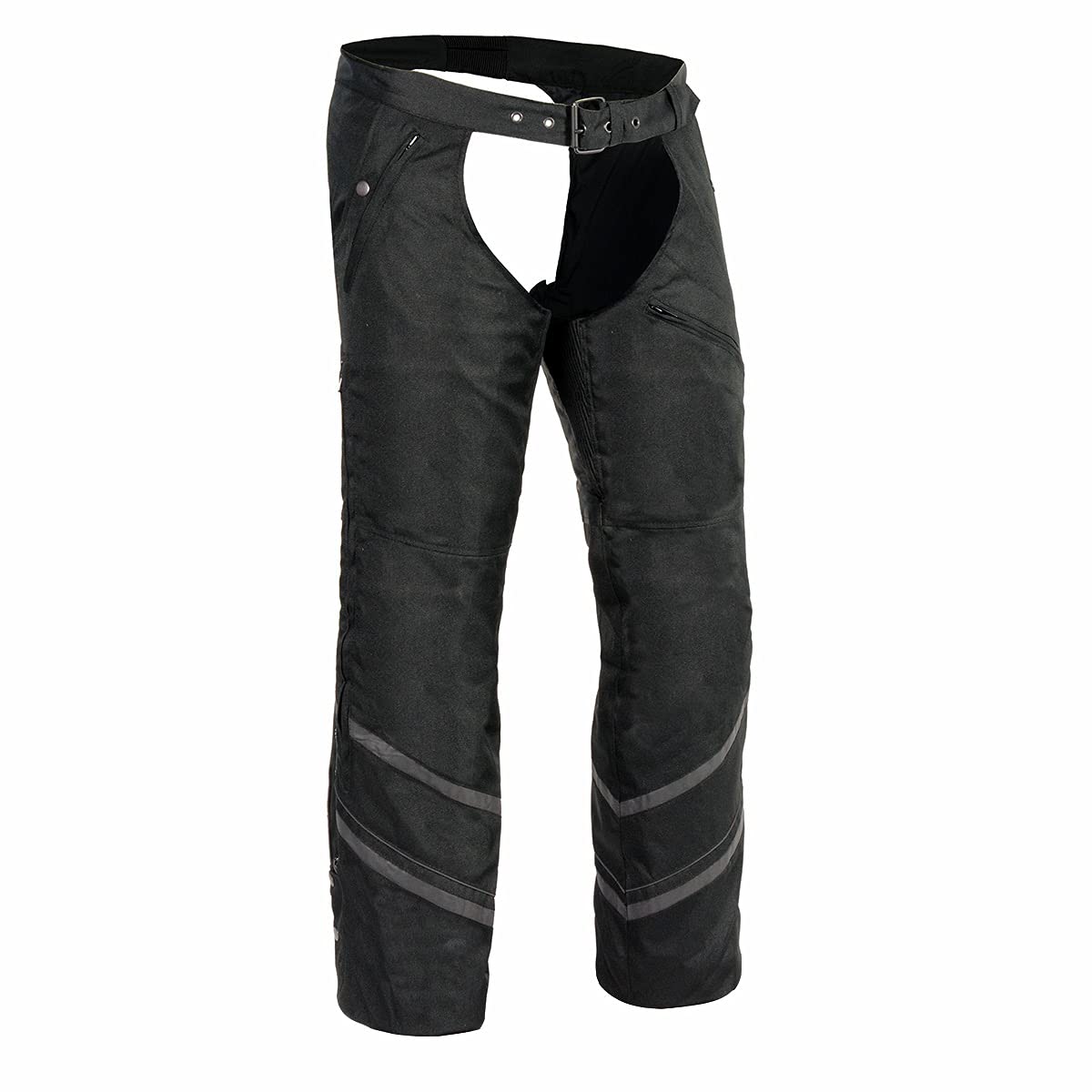 Milwaukee Leather MPM5700 Men's Black Vented Motorcycle Chaps - Breathable Textile Riding Pants with Removable Thermal Liner for Cold Weather & Long Distance Riding | Perfect for Harley, Cruiser & Adventure Bikes