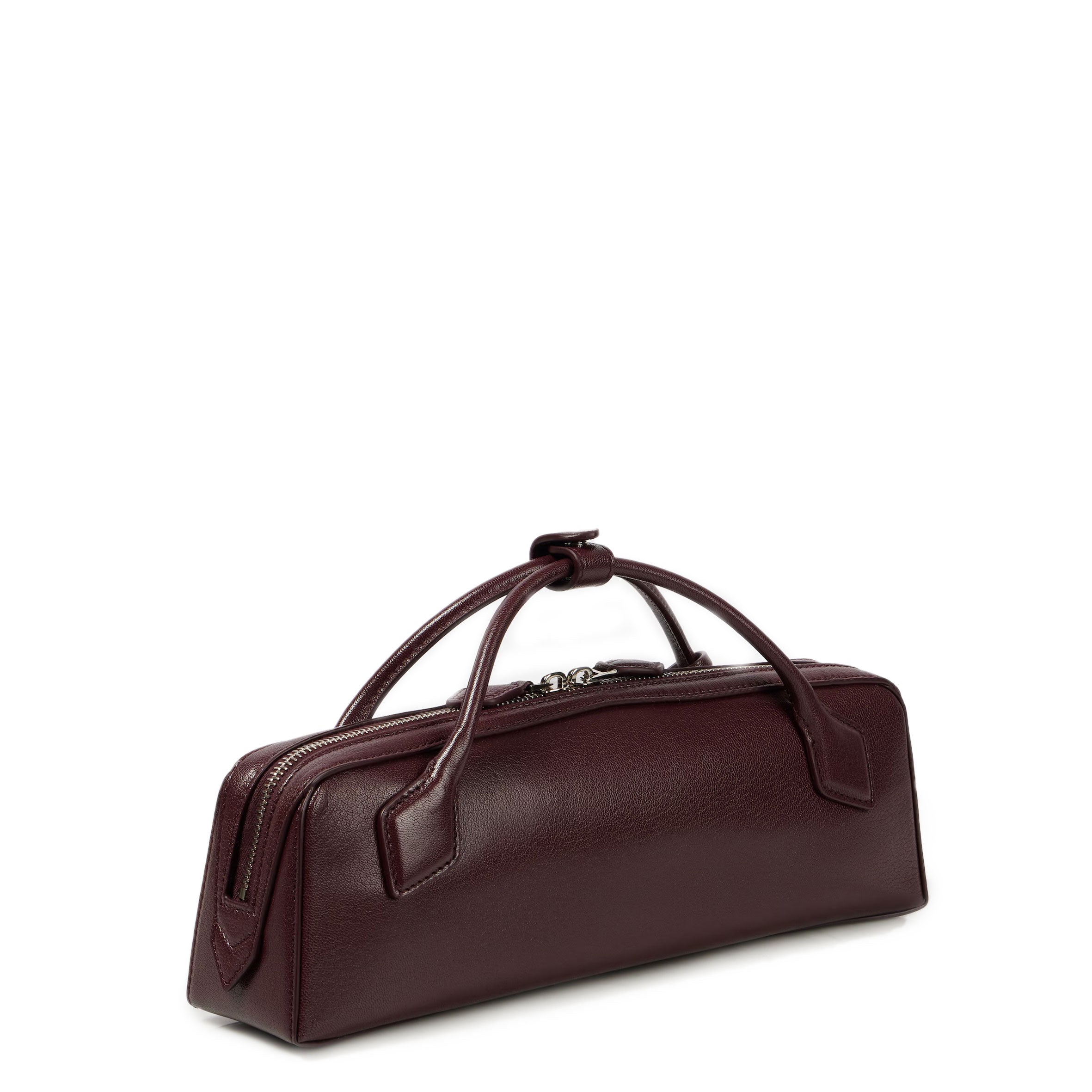 Le Teckel Clutch Goat Leather Handbag in Grenat Red - Perfect for Evening Parties, Date Nights & Special Occasions