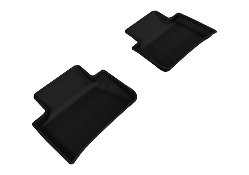 3D MAXpider Custom Fit Floor Mats for 2014-2019 Porsche Macan Kagu - 2nd Row All-Weather Protection - Premium Black Car Accessories for Luxury SUV Interior Protection & Comfort