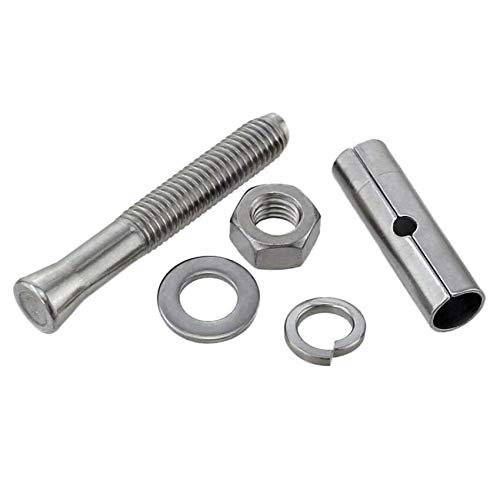 **A2 304 Stainless Steel Concrete Sleeve Anchors with Nuts & Washers – Heavy-Duty Expansion Bolts for Masonry, Drywall & Concrete Projects**