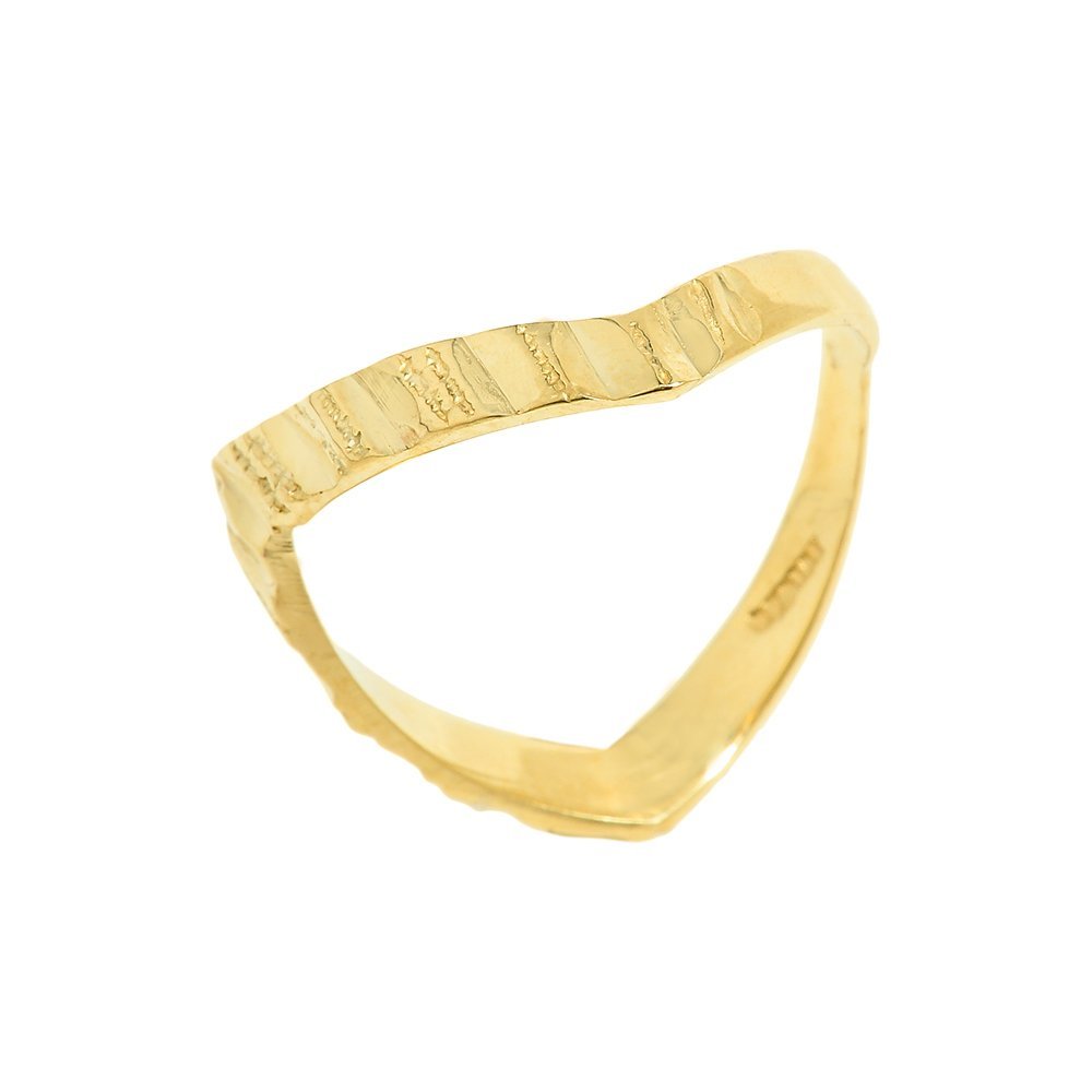 10k Yellow Gold Textured Thumb Ring for Women - Elegant Stackable Jewelry for Everyday Wear, Gifts & Special Occasions