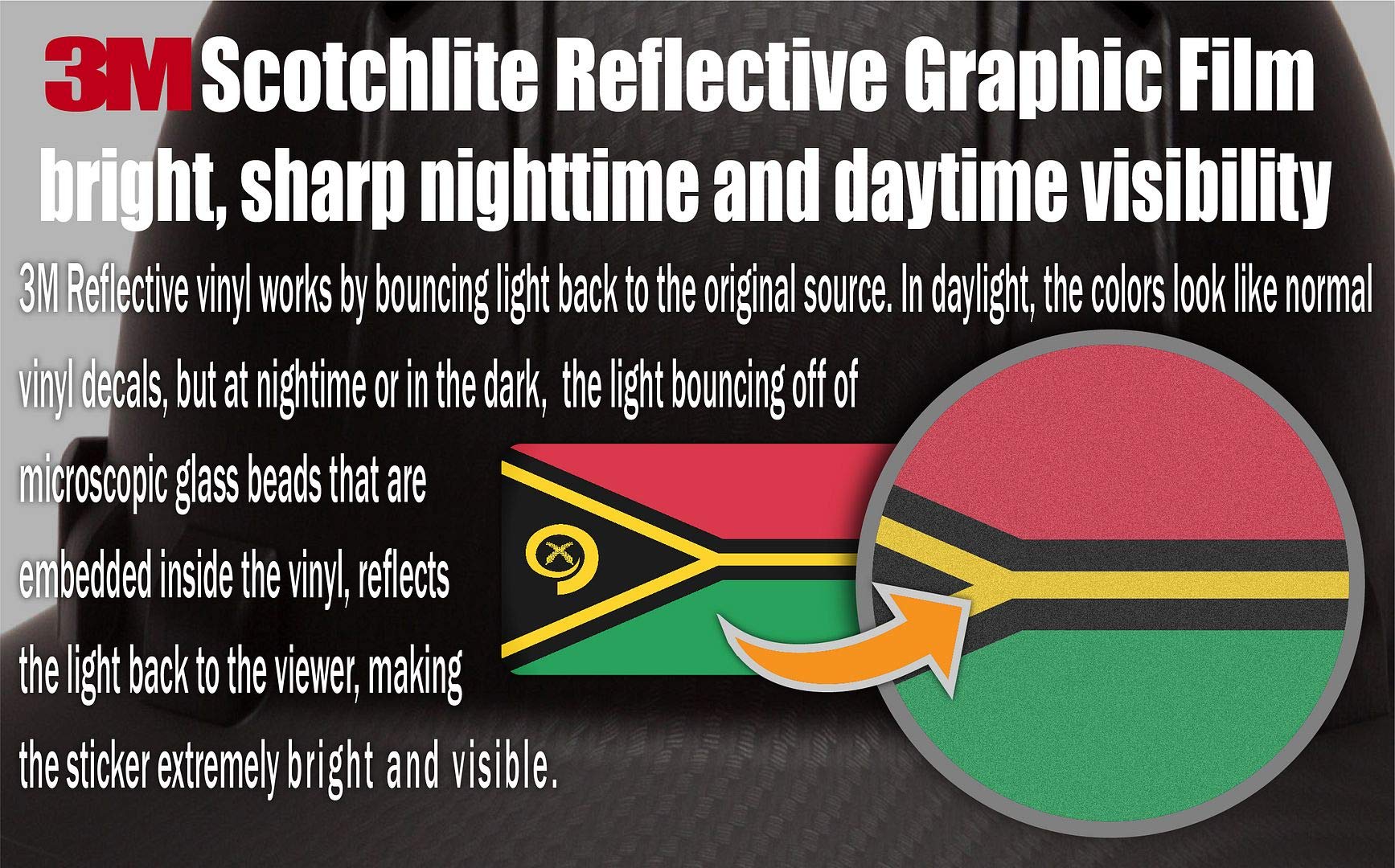3M Reflective Vanuatu & USA Flag Stickers (10-Pack) - High Visibility Safety Decals for Hard Hats, Laptops, Bikes & Toolboxes | Perfect for Construction, Night Cycling & Emergency Kits