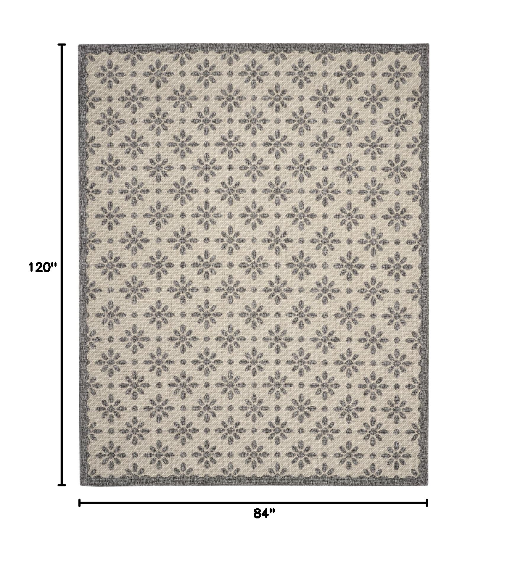 Nourison Palamos Indoor-Outdoor Area Rug 7' x 10' - Cream Easy Clean Non-Shedding Rug for Living Room, Bedroom, Dining Room, Deck, Patio & Backyard - Perfect for Home Decor, Outdoor Entertaining & High Traffic Areas