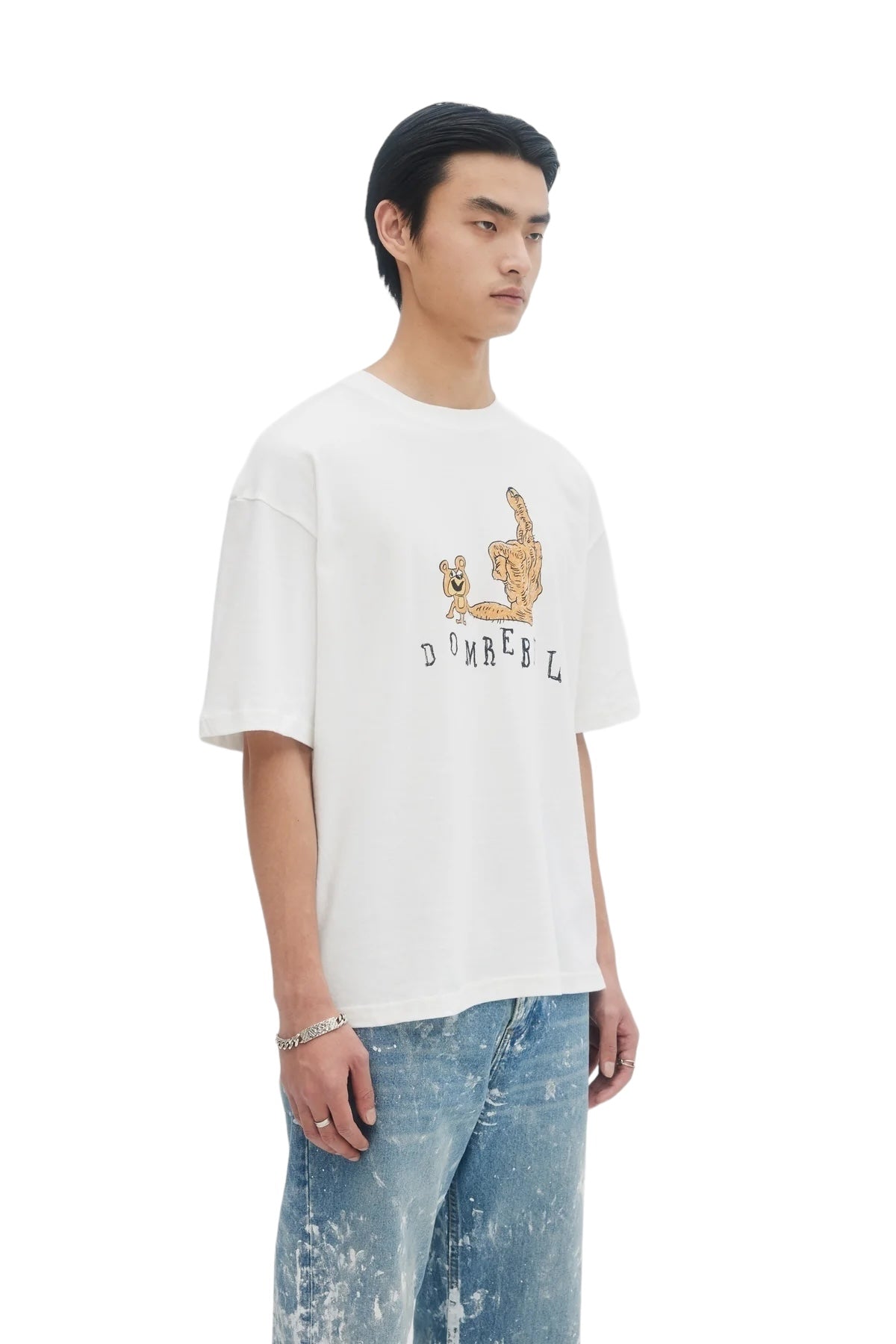 Domrebel Friendly T-Shirt Ivory - Soft & Comfortable Cotton Tee for Men & Women | Perfect for Casual Wear, Outings & Everyday Comfort