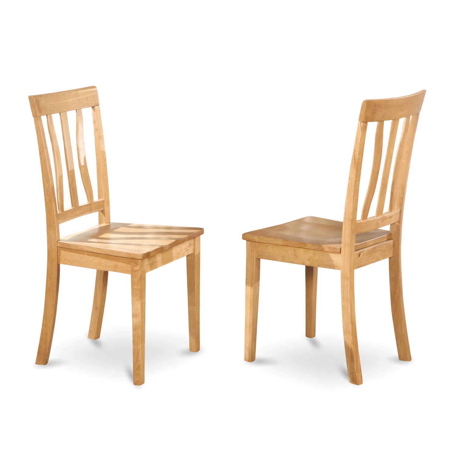 East West Furniture NDAN3-OAK-W 3-Piece Oak Dining Set with Drop-Leaf Table & 2 Wood Chairs (30x48 Inch) - Perfect for Small Spaces, Breakfast Nooks & Cozy Apartments