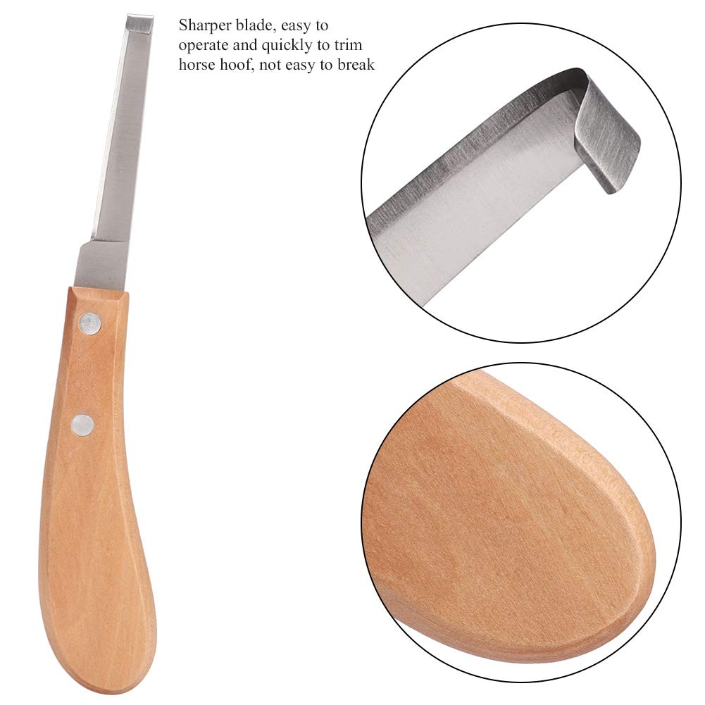 Premium Carbon Steel Straight Hoof Trimming Knife for Horses, Goats & Cattle - Right Hand Professional Grooming Tool for Stable, Farm & Veterinary Care
