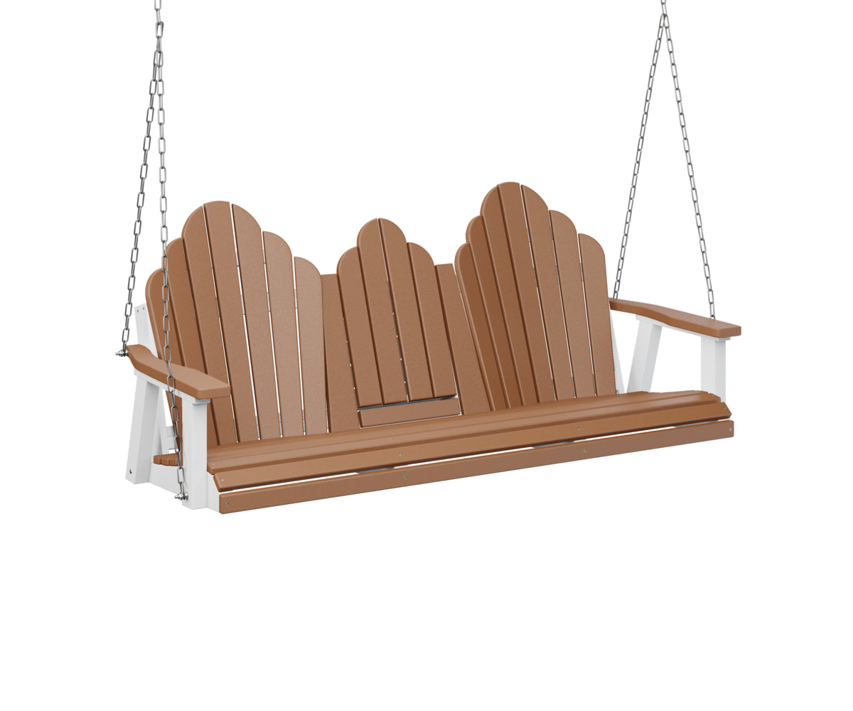 Berlin Gardens Cozi Back 3-Seat Porch Swing with Cup Holder Console - Perfect for Outdoor Patio, Garden, and Backyard Relaxation