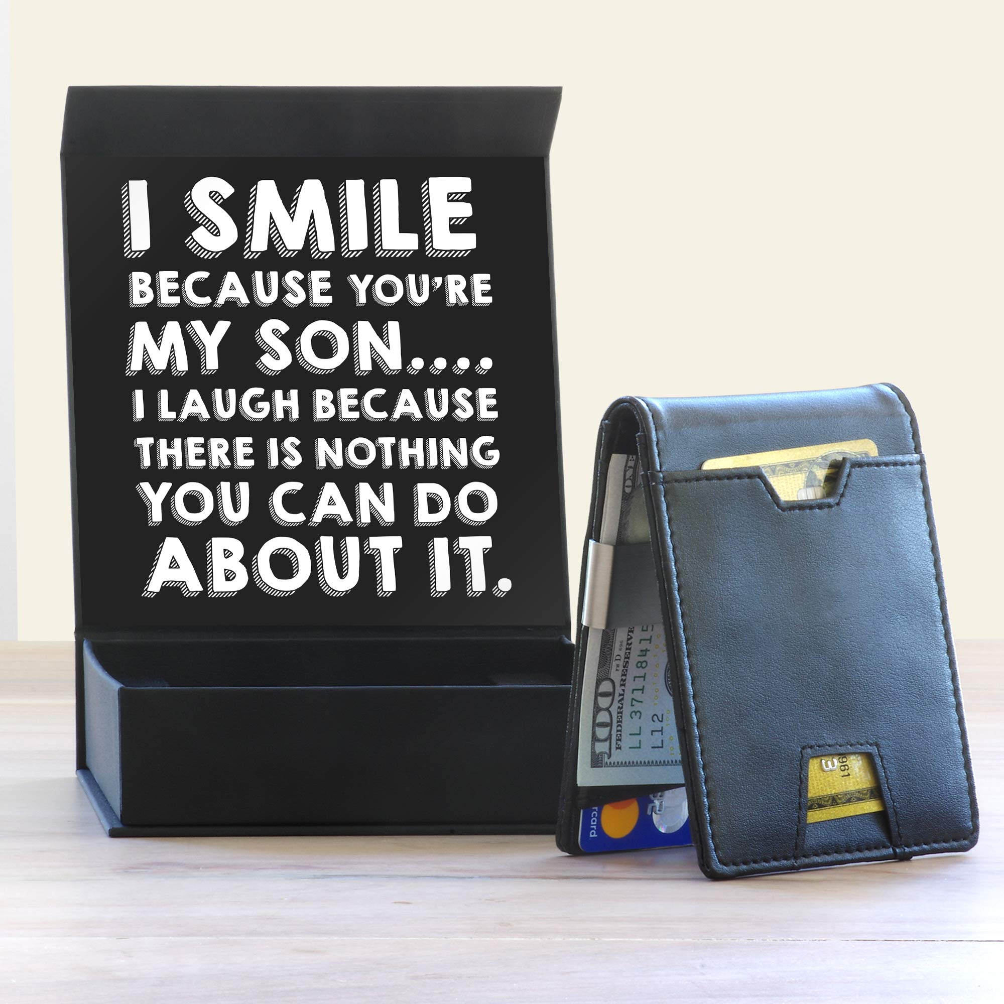 Funny Birthday Gift Box for Son - Includes Humorous Card & Wallet - Perfect for Holidays, Graduation & Special Occasions