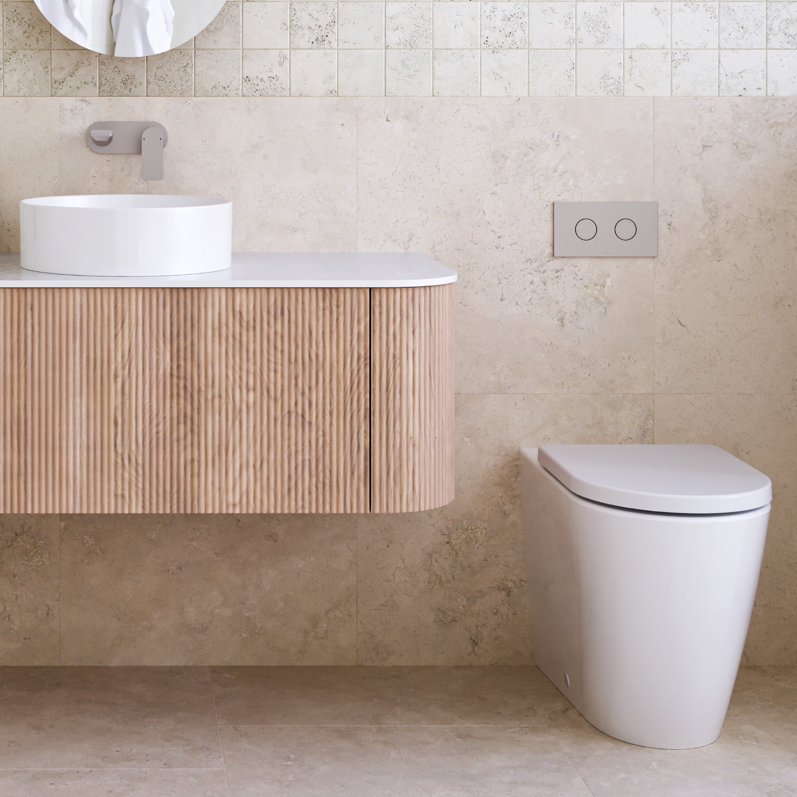 Caroma Invisi Series II Round Dual Flush Toilet Plate & Buttons in Black - Modern Bathroom Upgrade for Water Efficiency & Sleek Design