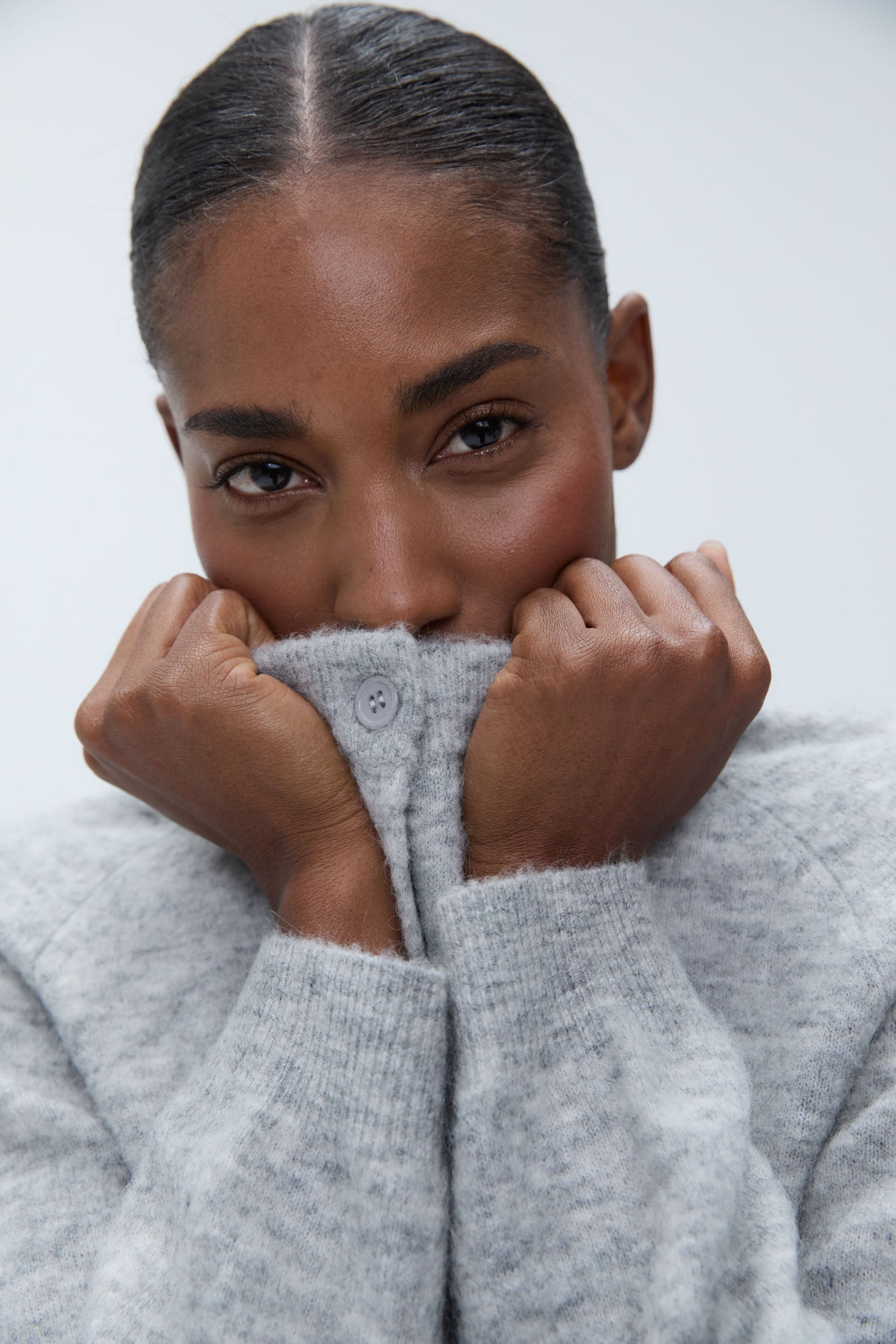 Cozy Knit Cardigan for Women - Light Grey Melange Sweater | Soft & Warm Open Front Cardigan for Fall & Winter | Perfect for Casual Outfits, Office Wear & Layering