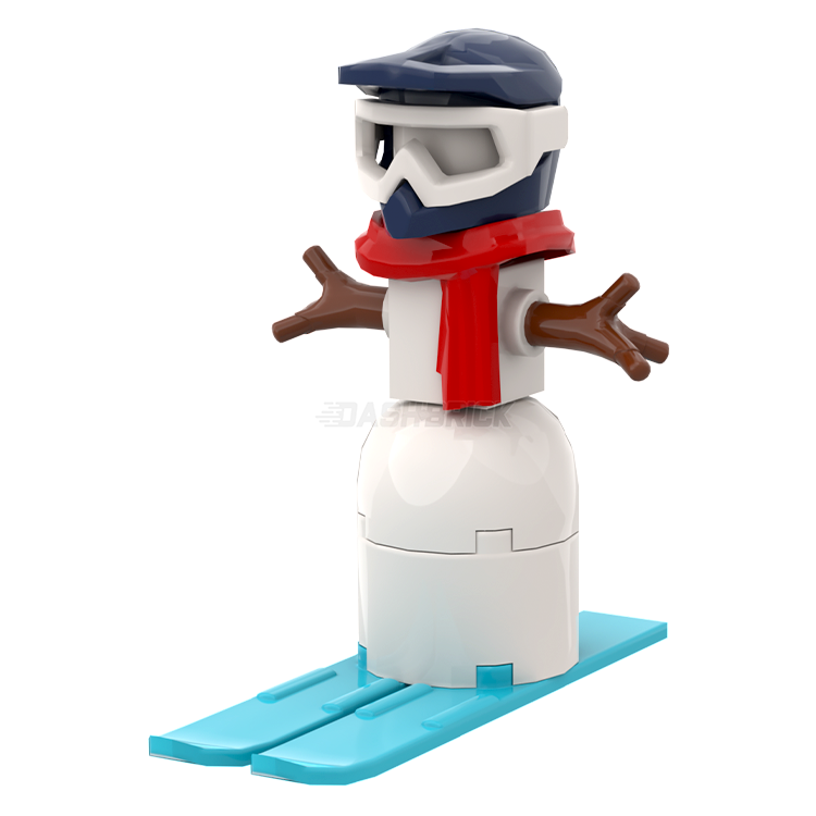LEGO Skiing Snowman Building Kit with Helmet, Skis & Scarf - Fun Christmas Gift for Kids & Collectors - Perfect for Holiday Decorations & Winter Play Scenes