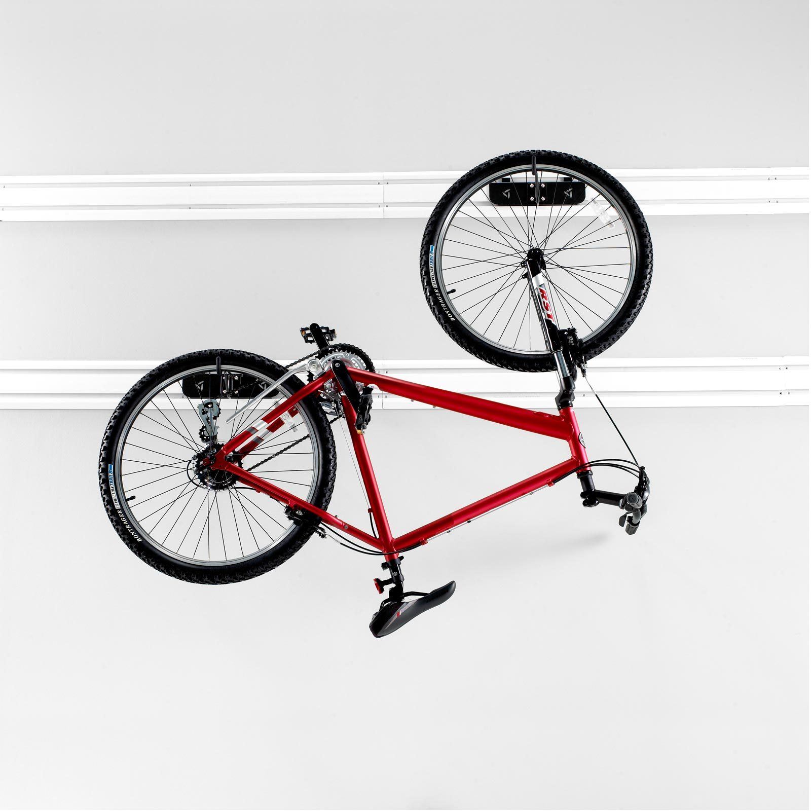 Gladiator GAWUXXHBTG Heavy Duty Horizontal Bike Hooks (2 Pack) - Perfect for Garage, Basement & Shed Storage - Space Saving Bike Rack for Mountain, Road & Kids Bicycles