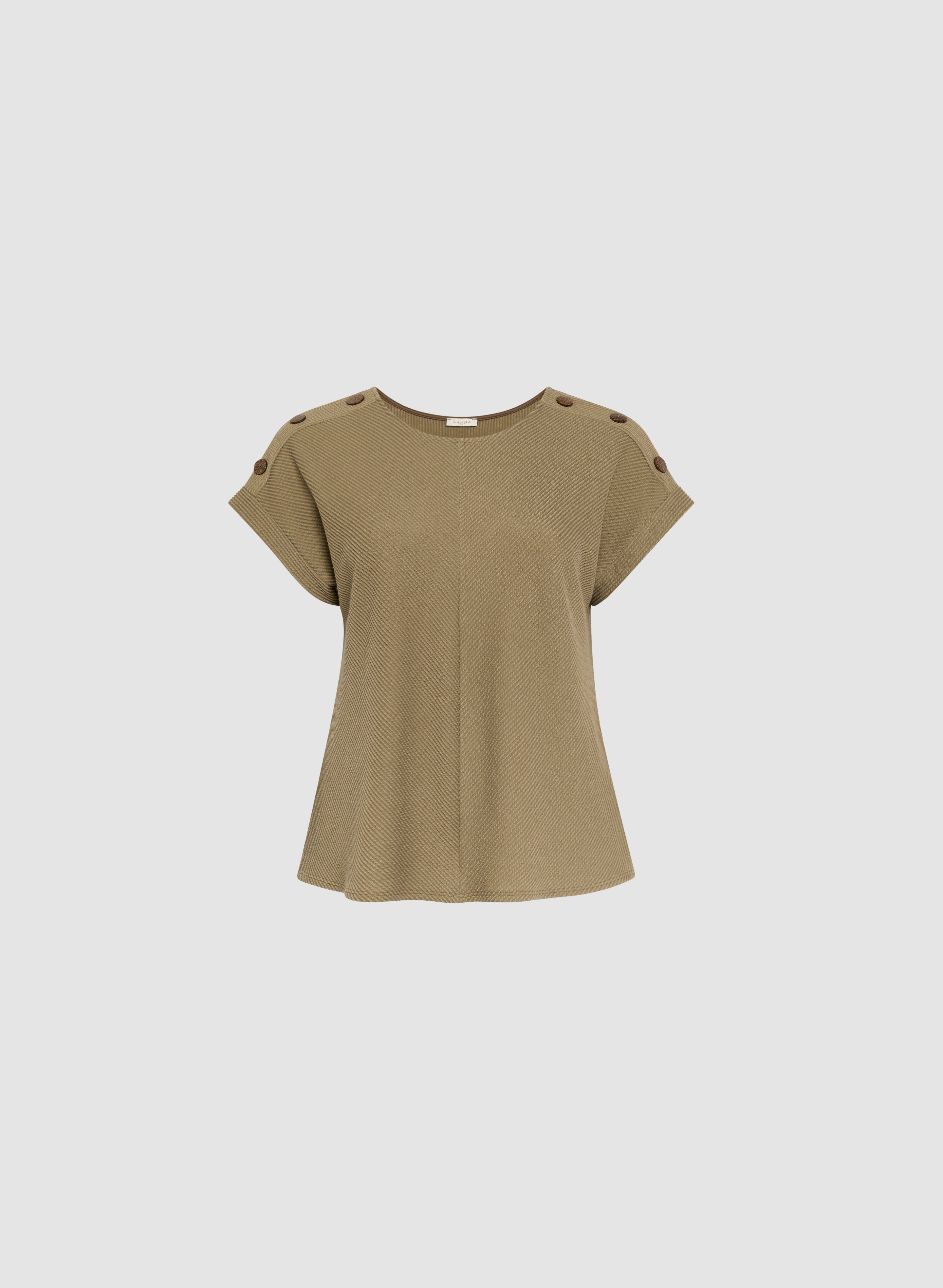 Stylish Button Detail Cap Sleeve Top for Women - Casual Summer Blouse for Outfits & Layering