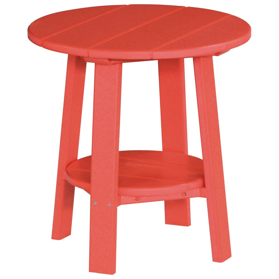 Premium Red Poly Lumber Deluxe End Table - Outdoor & Indoor Furniture - Perfect for Patio, Deck, Garden & Living Room - Durable Weather-Resistant Side Table by Furniture Barn USA
