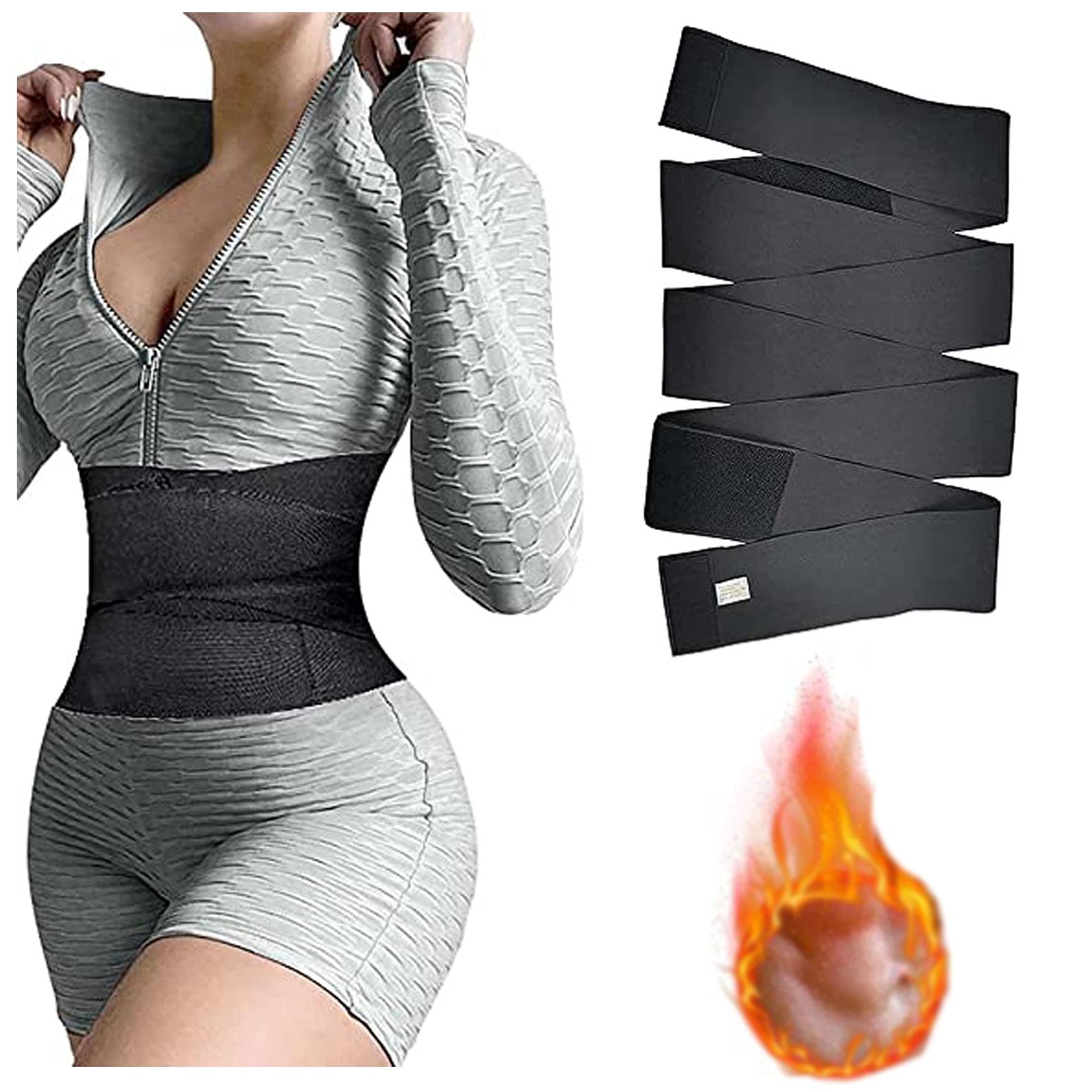 Invisible Waist Trimmer Belt for Women - Adjustable Slimming Wrap, Sauna Sweat Trainer for Tummy Control & Weight Loss | Perfect for Workouts, Postpartum Recovery & Daily Wear