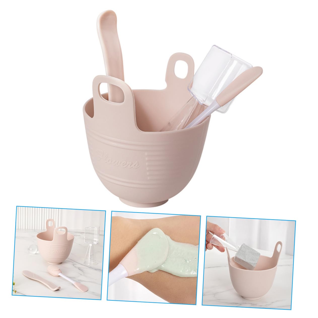 2 Sets Silicone Face Mask Mixing Bowl with Brush - DIY Facial Mask Tool Kit for Skincare, Flexible & Durable Cosmetic Bowls for Women - Perfect for At-Home Spa, Beauty Salon & Professional Makeup Application