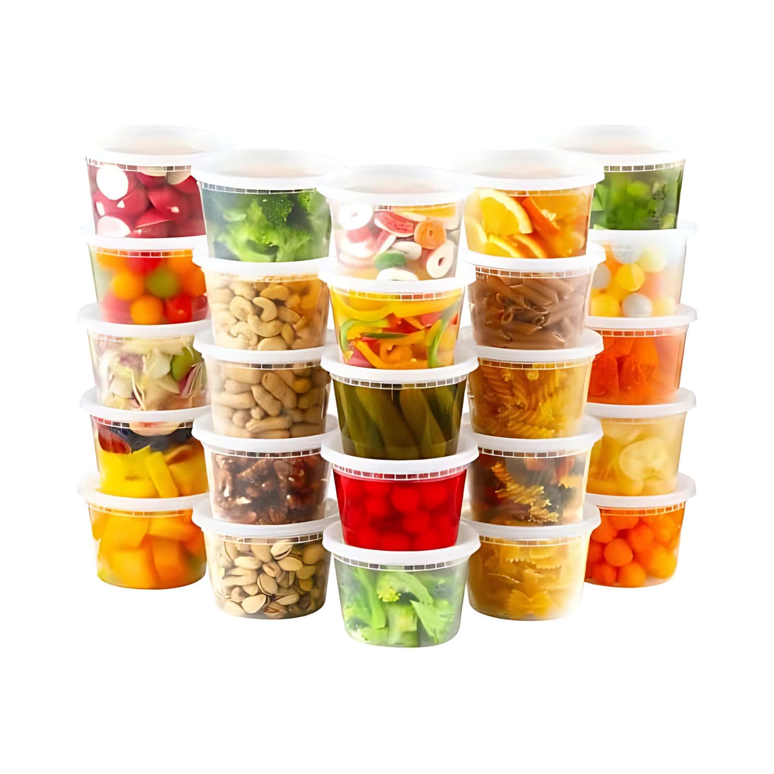 ASK WHOLESALE 16 oz BPA-Free Plastic Food Storage Containers with Lids - Leakproof, Microwave/Dishwasher/Freezer Safe, Reusable Deli Containers (Pack of 240) - Perfect for Meal Prep, Leftovers, Soups, Stews & Deli Foods Storage