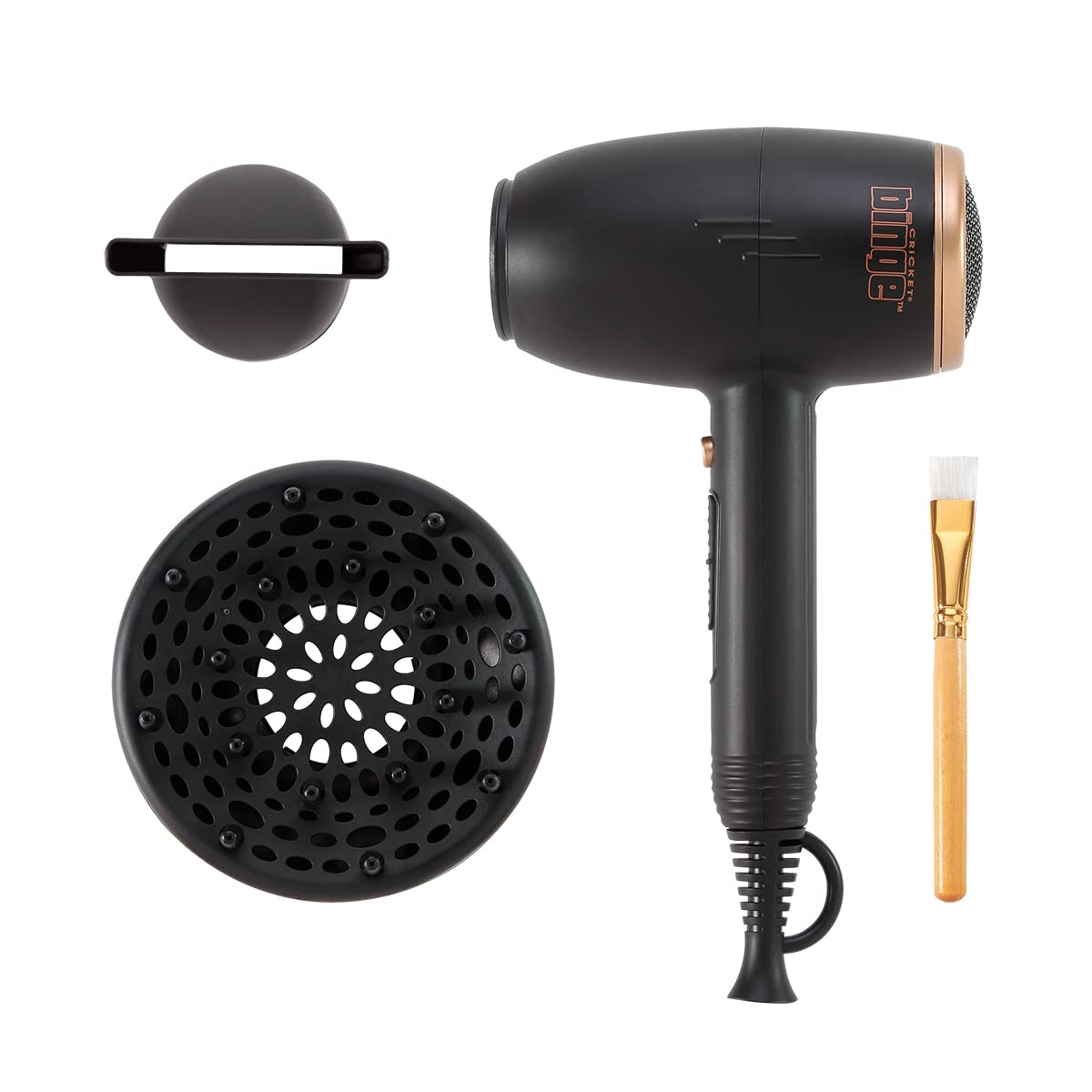 Professional Salon Hair Dryer with Diffuser - 1875W High Power, Fast Drying, Lightweight, Heat & Shine Technology for Smooth & Frizz-Free Hair | Perfect for Home & Salon Use, Travel-Friendly Black Hair Dryer
