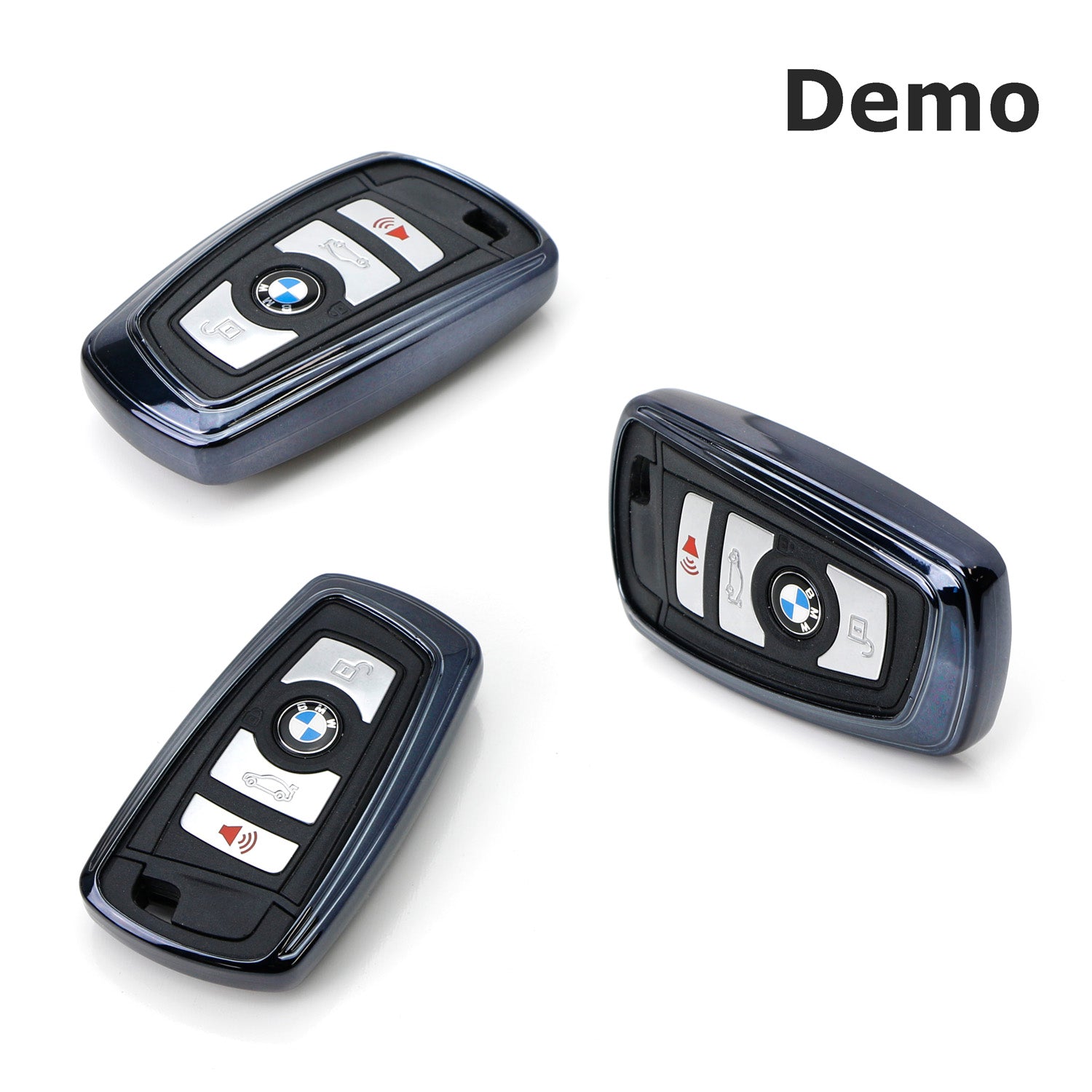 Premium Chrome Red TPU Key Fob Case for BMW 1/2/3/4/5/6/7 Series & X1/X3/X4 Models - Durable 4-Button Protective Cover - Perfect for Daily Use, Car Protection & Key Organization