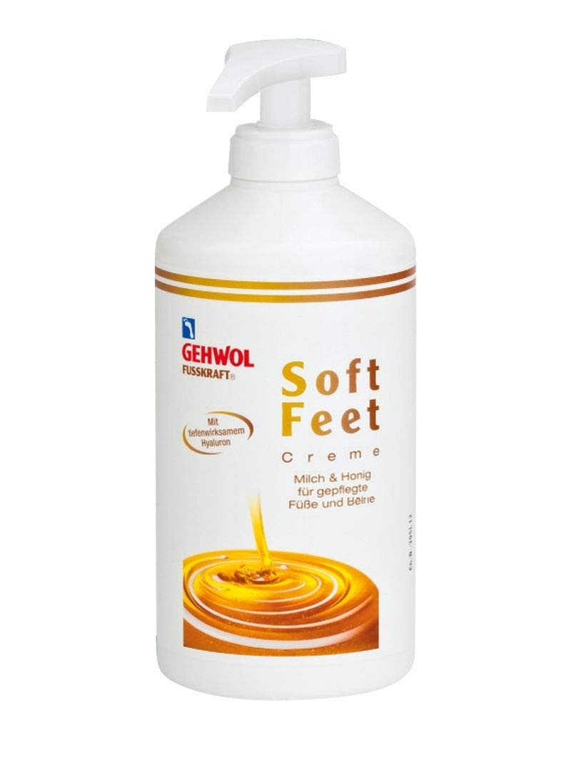 Gehwol Fusskraft Soft Feet Cream with Hyaluronic Acid & Urea - 500ml Moisturizing Foot Care with Pump Dispenser - Perfect for Dry, Cracked Heels & Calluses Relief at Home or Spa