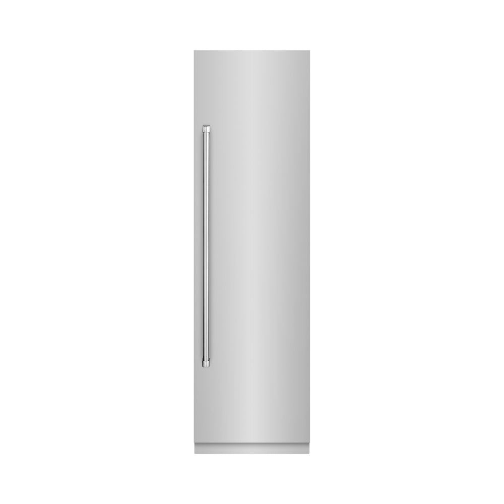 ZLINE 24 Inch 12.5 Cu Ft Stainless Steel Column Refrigerator with Graphite Gray Interior - Perfect for Modern Kitchens, Open Floor Plans & Luxury Home Upgrades (RCRV 304 24)