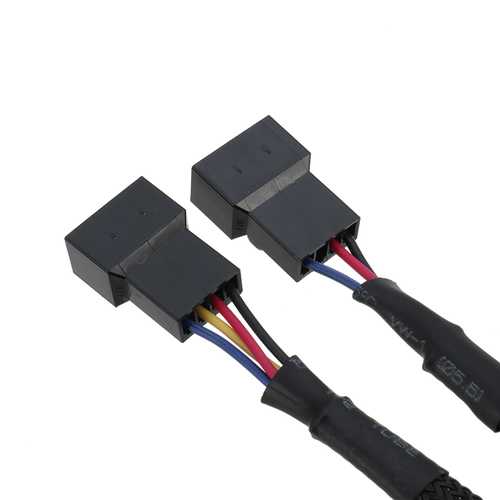 1 to 2 PWM Fan Splitter Cable - 4 Pin Y Connector Adapter for PC Case & CPU Cooling Fans - Dual Fan Extension for Computer Builds & Gaming Rigs