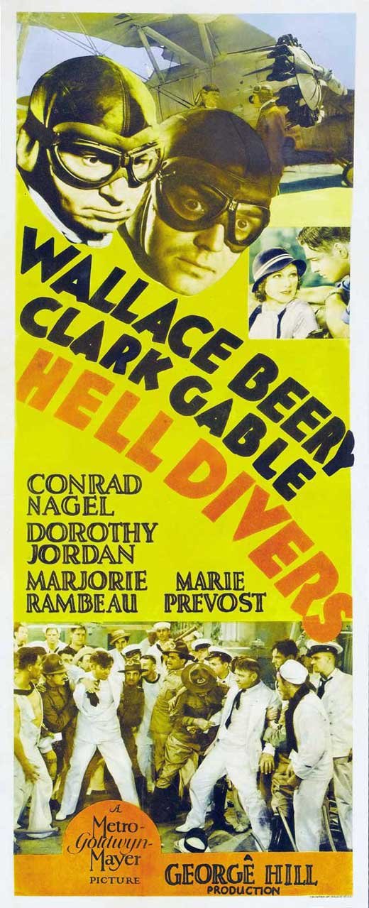 Hell Divers Movie Poster (14x36 Inches, 36x92 cm) - Vintage 1932 Aviation Film Art Print - Perfect for Home Theater, Man Cave, or Office Decor