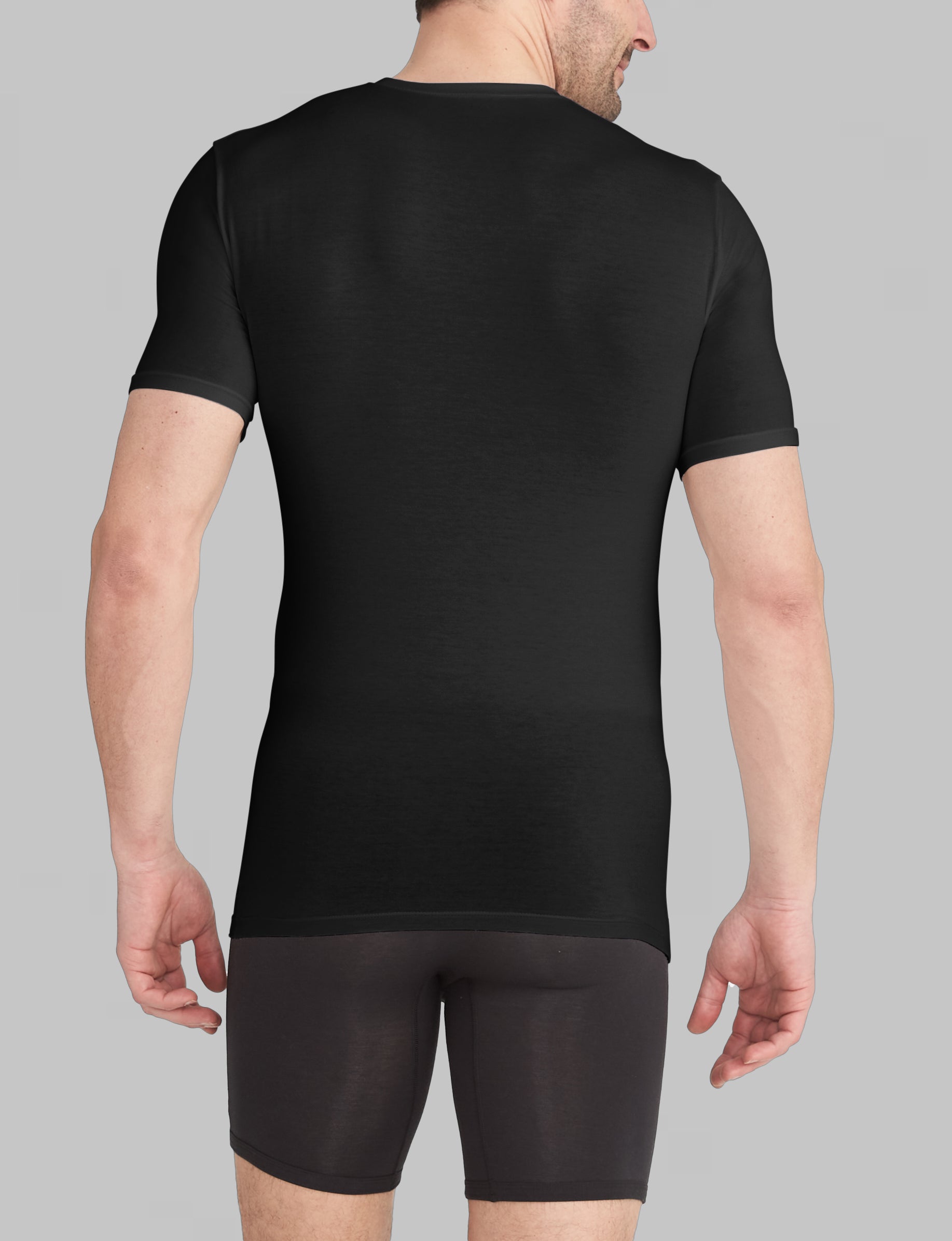 Second Skin Deep V Neck Stay Tucked Undershirt for Men - Seamless Comfort Fit Under Dress Shirts & Formal Wear