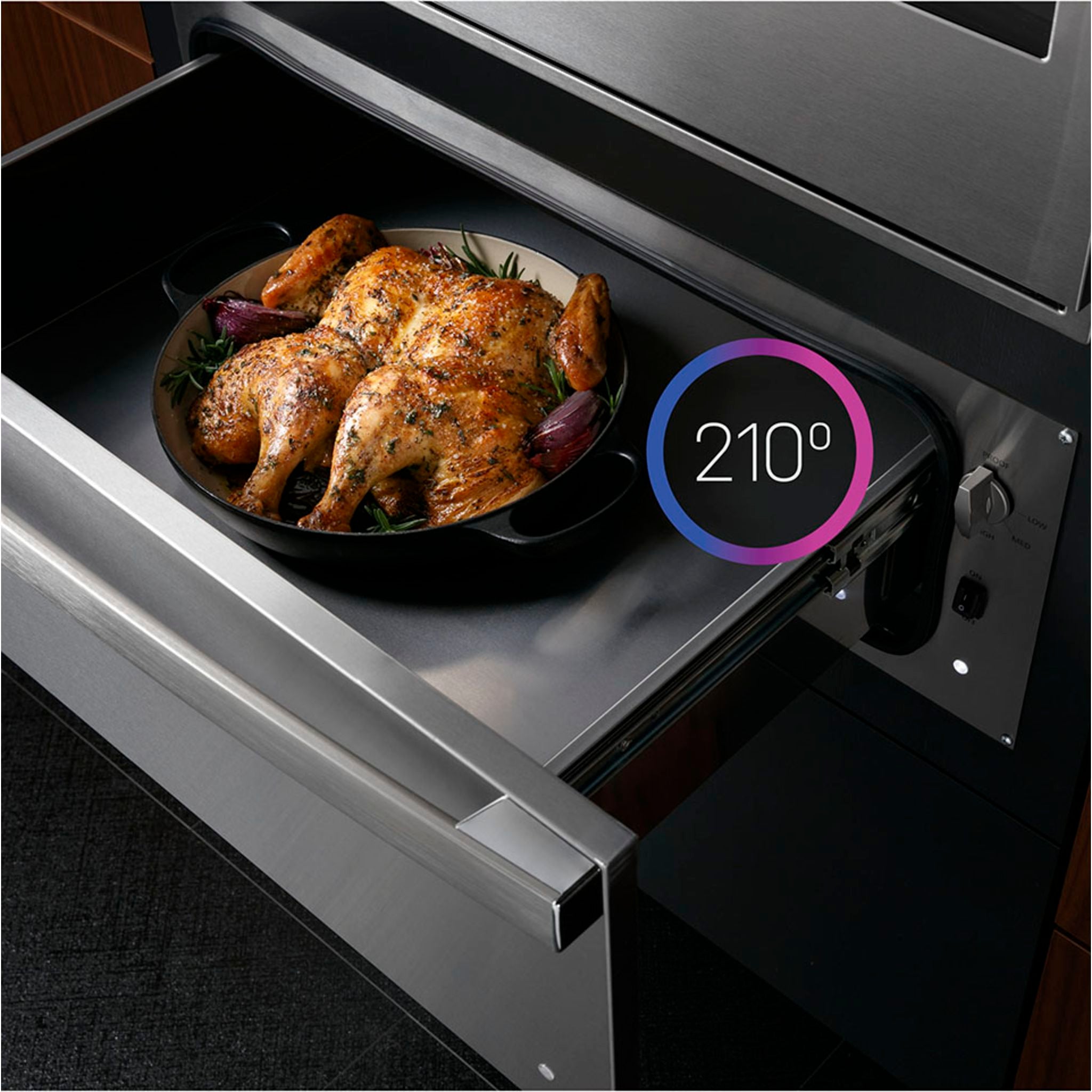 GE Profile PTW9000SPSS 30-Inch Stainless Steel Warming Drawer - Keep Food Warm for Entertaining, Buffets & Holiday Gatherings