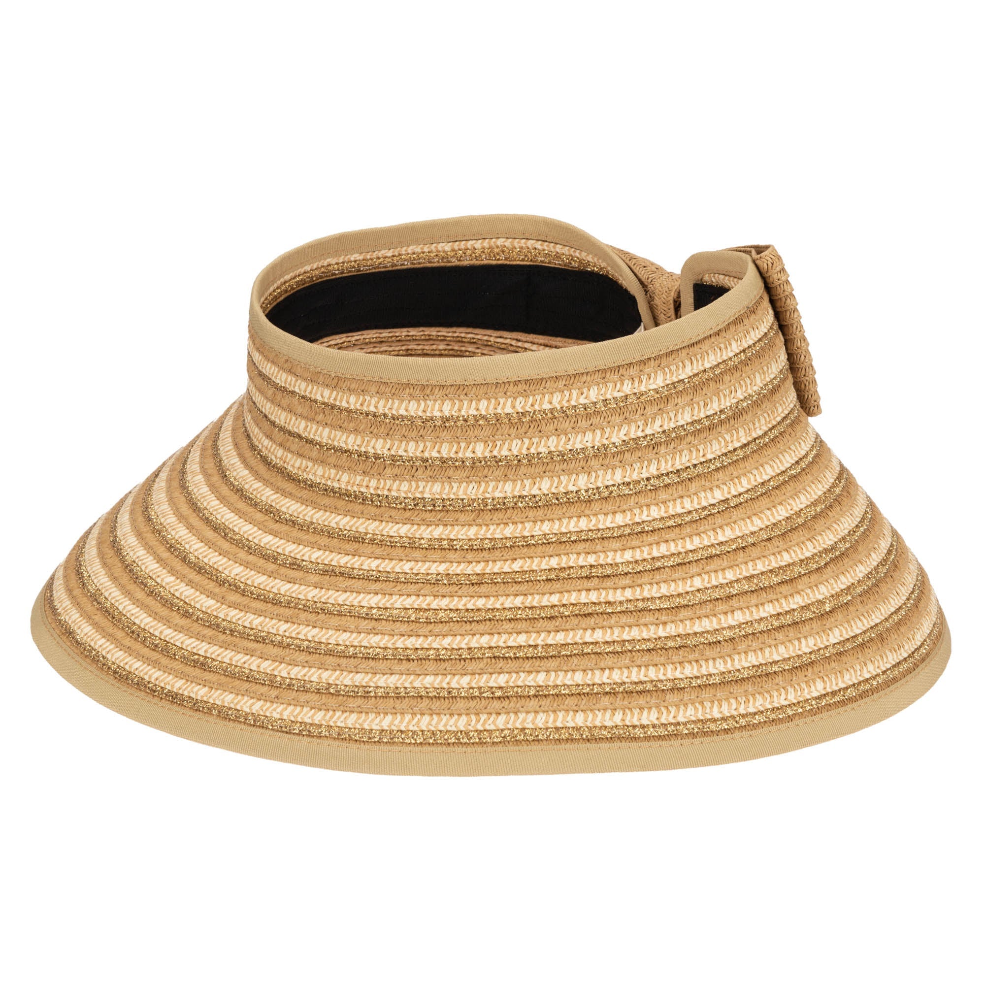 Women's Ultrabraid Packable Rollup Visor Hat with Adjustable Bow - Stylish Sun Protection for Beach, Golf, Tennis & Outdoor Activities