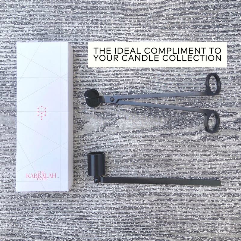 Kabbalah Centre Candle Wick Trimmer & Snuffer Set - Premium Brass Candle Accessories for Men & Women (Black) - Perfect for Shabbat, Meditation & Home Decor