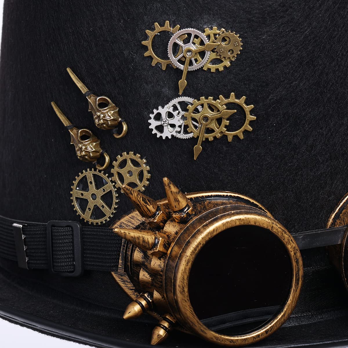 Steampunk Top Hat with Goggles for Women & Men - Victorian Gothic Halloween Costume Accessory - Perfect for Cosplay, Halloween Parties, and Themed Events