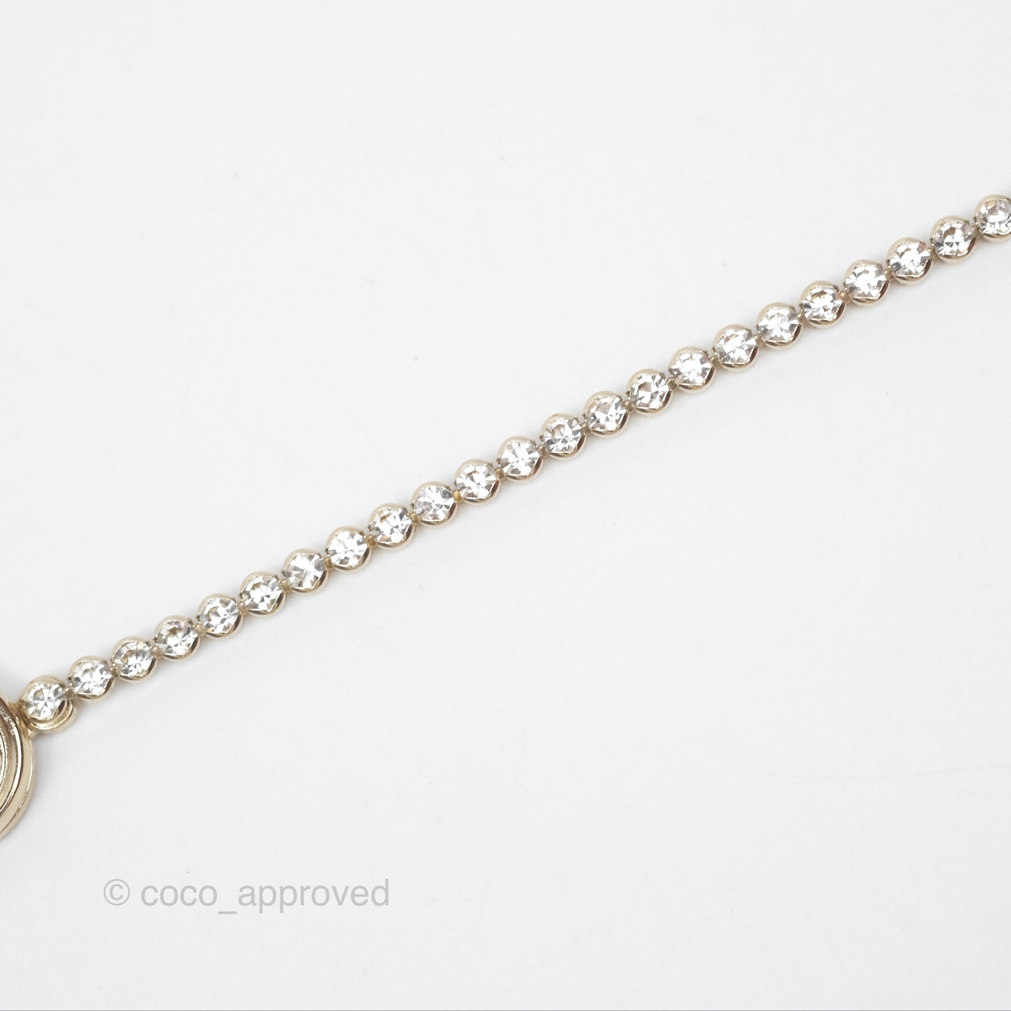 Chanel CC Crystal Chain Choker Necklace in Gold Tone - 21S Collection | Elegant Layering Piece for Evening Wear & Special Occasions