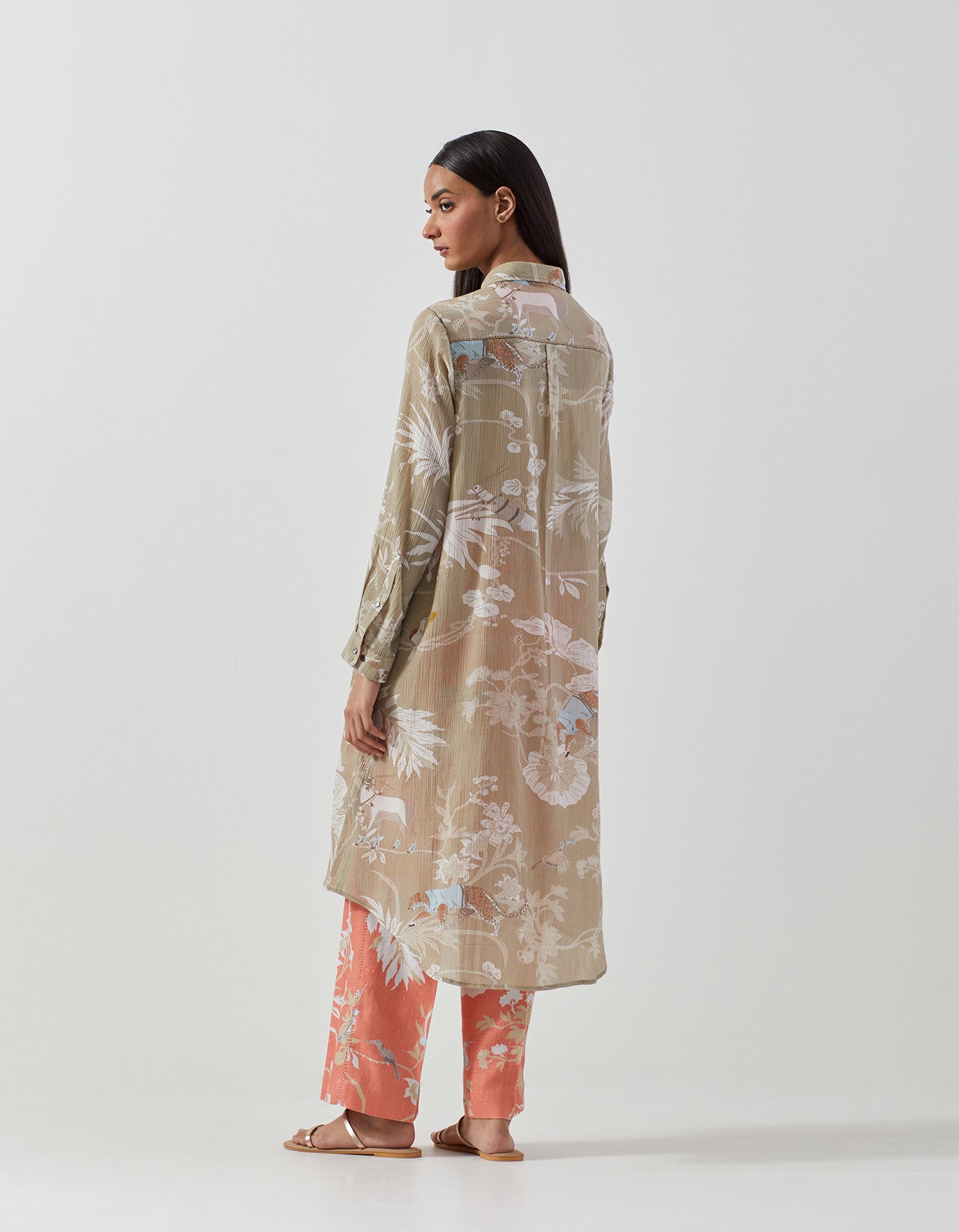 Usha Dress - Soft Cotton Crepe Fabric in Elegant Oyster Grey | Perfect for Casual Outings, Office Wear & Special Occasions