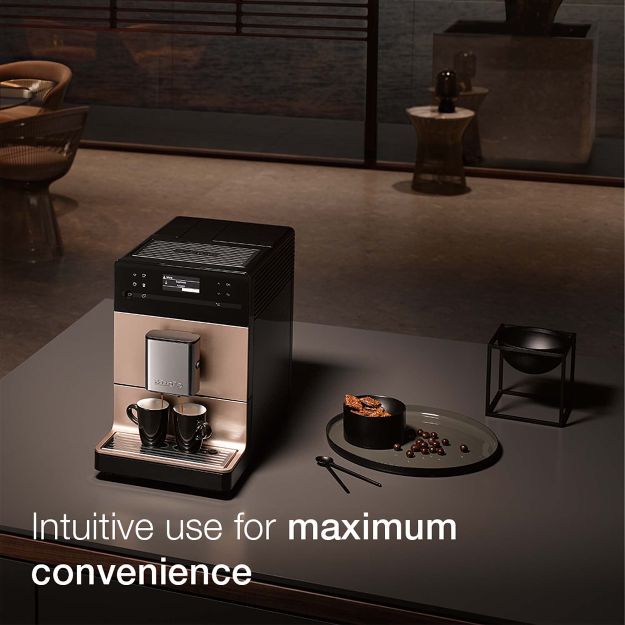 Miele CM 5510 Silence Automatic Coffee Machine - Rose Gold Pearl Finish with 33.8 oz Glass Milk Container | Premium Espresso & Cappuccino Maker for Home & Office | Perfect for Morning Brews & Entertaining Guests