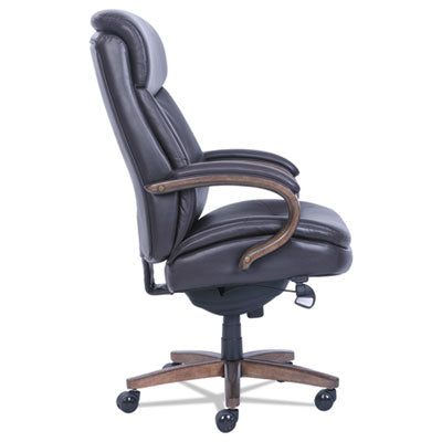 Big & Tall Executive Office Chair with Padded Armrests - ComfortCore Plus Memory Foam Seat - 400 lbs Weight Capacity - Black Leather & Weathered Gray Base - Perfect for Home Office & Conference Rooms