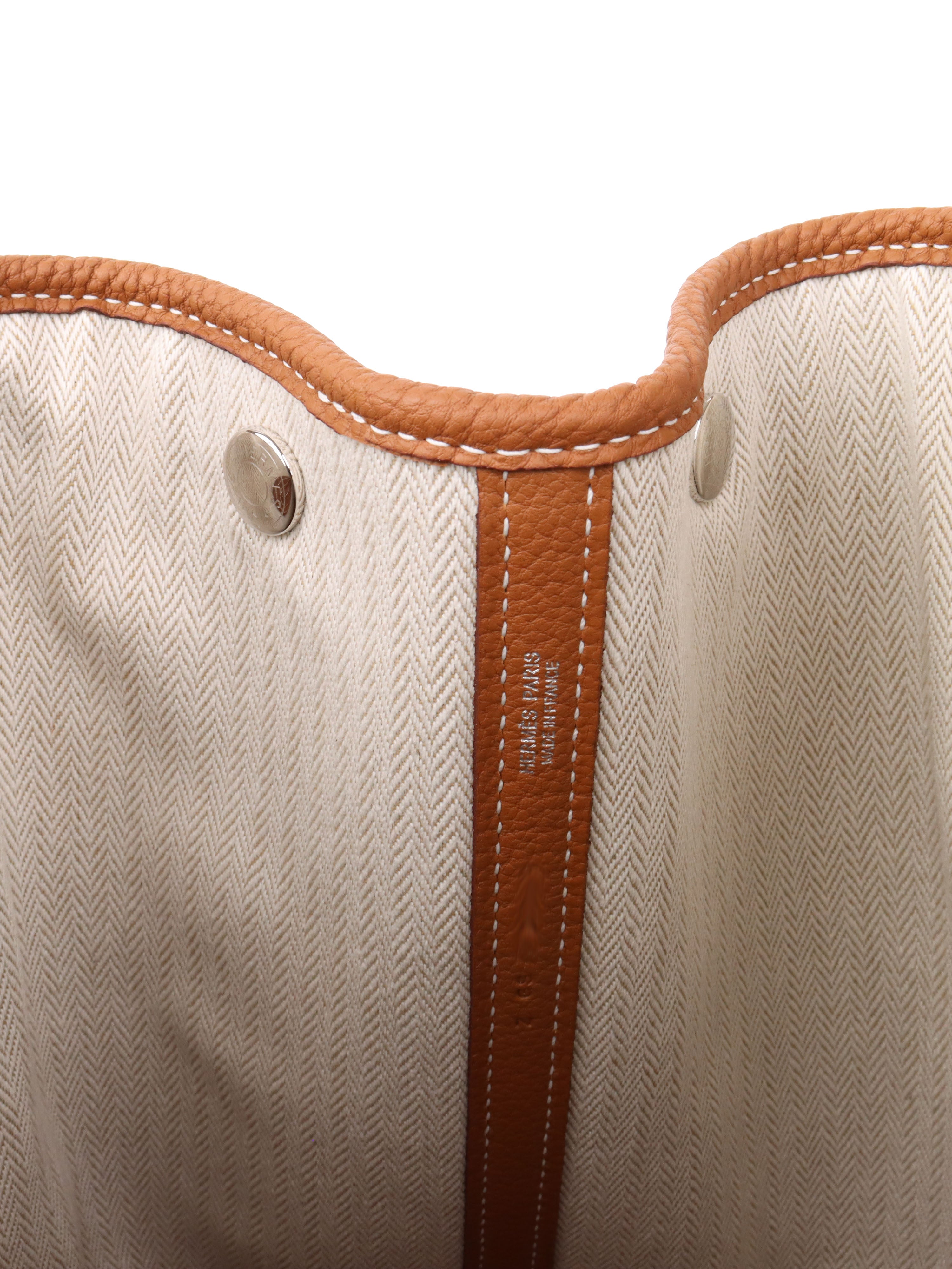Authentic Hermes Gold Garden Party 36 Tote Bag - Luxury Leather Handbag for Women, Perfect for Work, Travel & Everyday Use