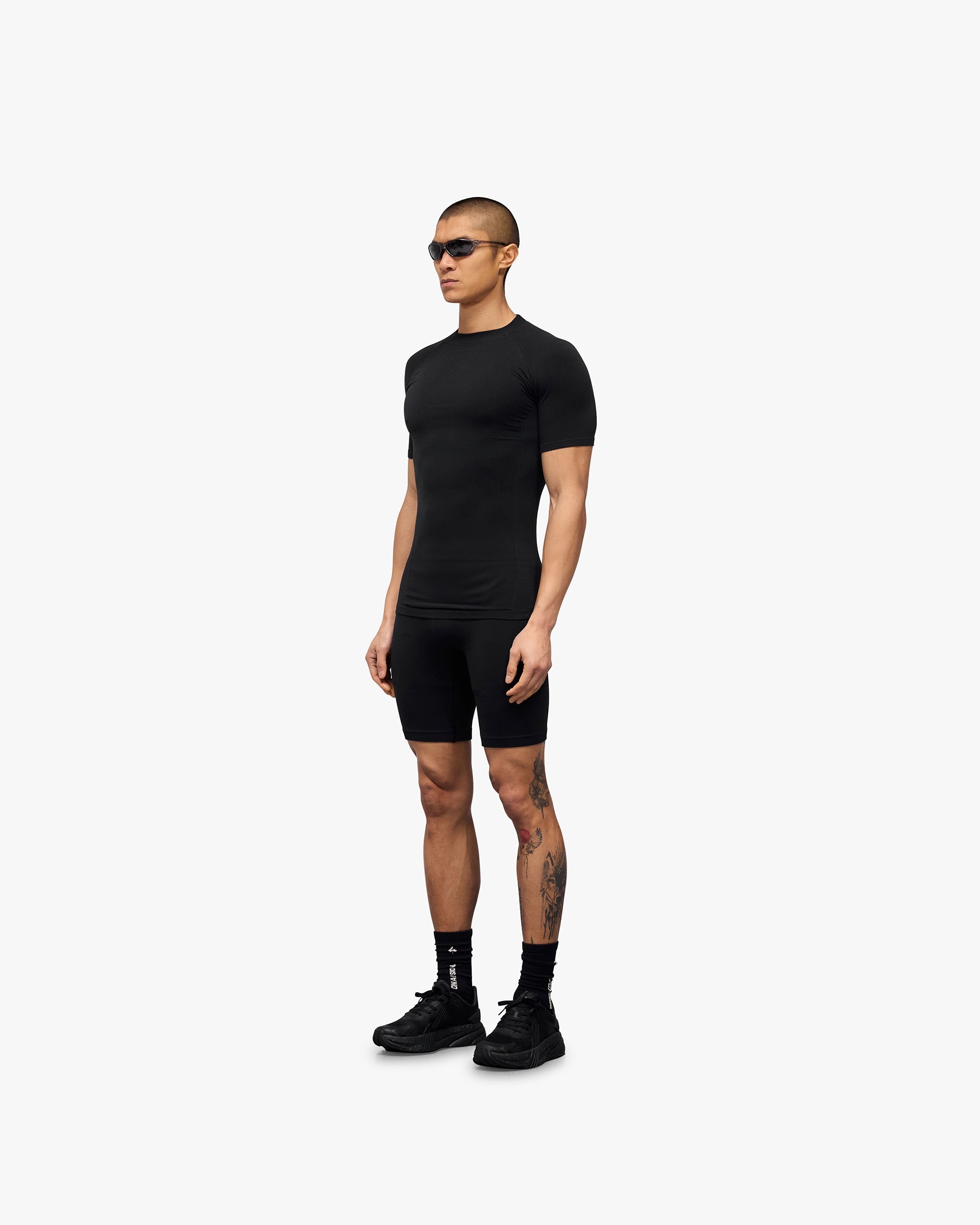 247 DNA Seamless T-Shirt for Men - Soft & Breathable Black Cotton Tee - Perfect for Gym, Workout & Casual Wear
