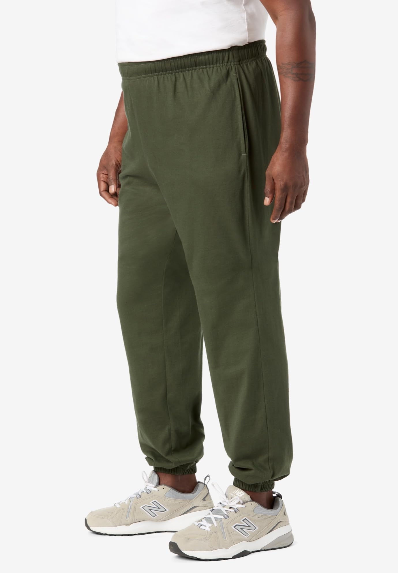 KingSize Men's Big & Tall Lightweight Elastic Cuff Sweatpants - Comfortable Lounge Pants for Relaxing at Home, Gym, or Running Errands