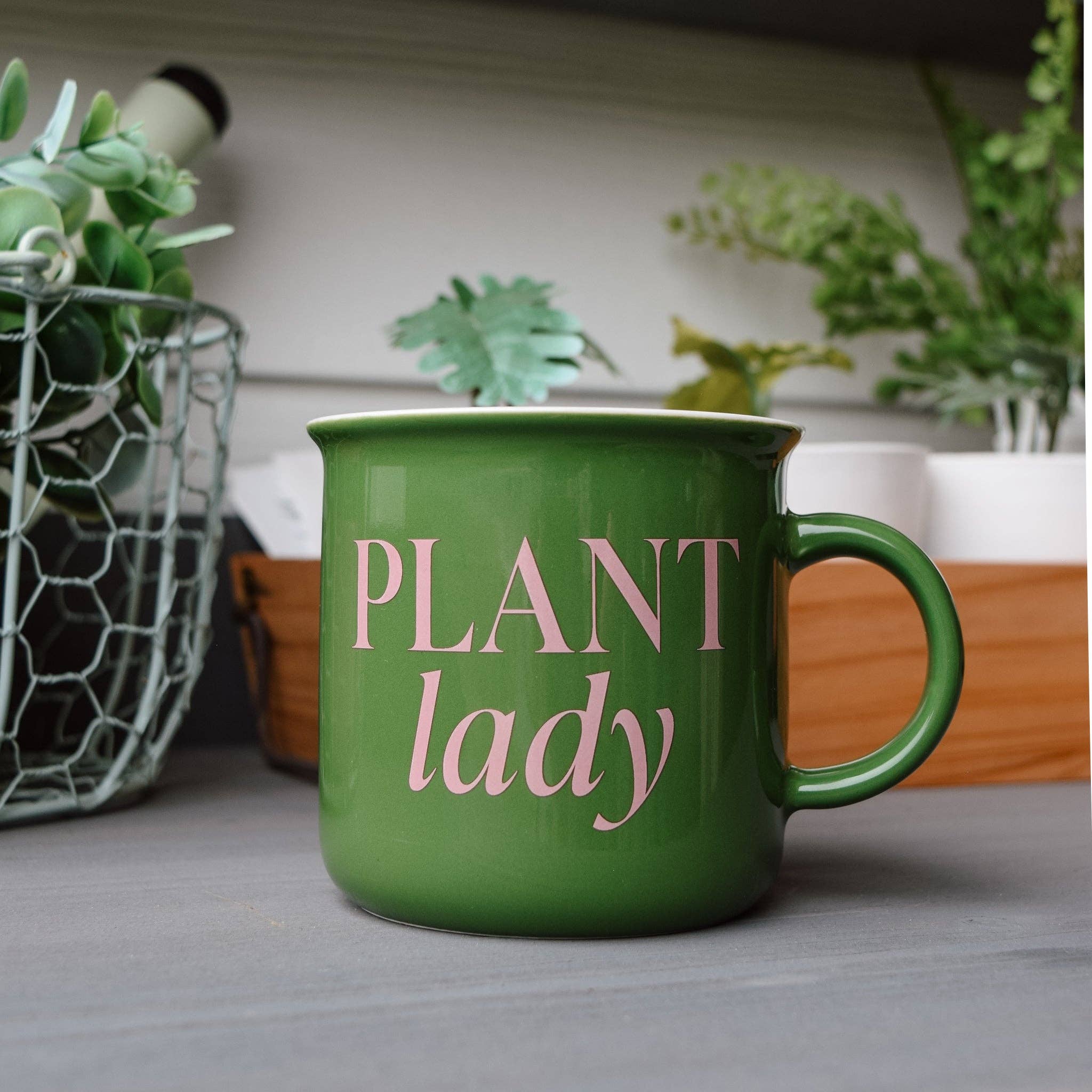 Plant Lady Campfire Coffee Mug - Cute Botanical Ceramic Mug for Coffee, Tea & Hot Drinks - Perfect for Camping, Hiking & Outdoor Adventures
