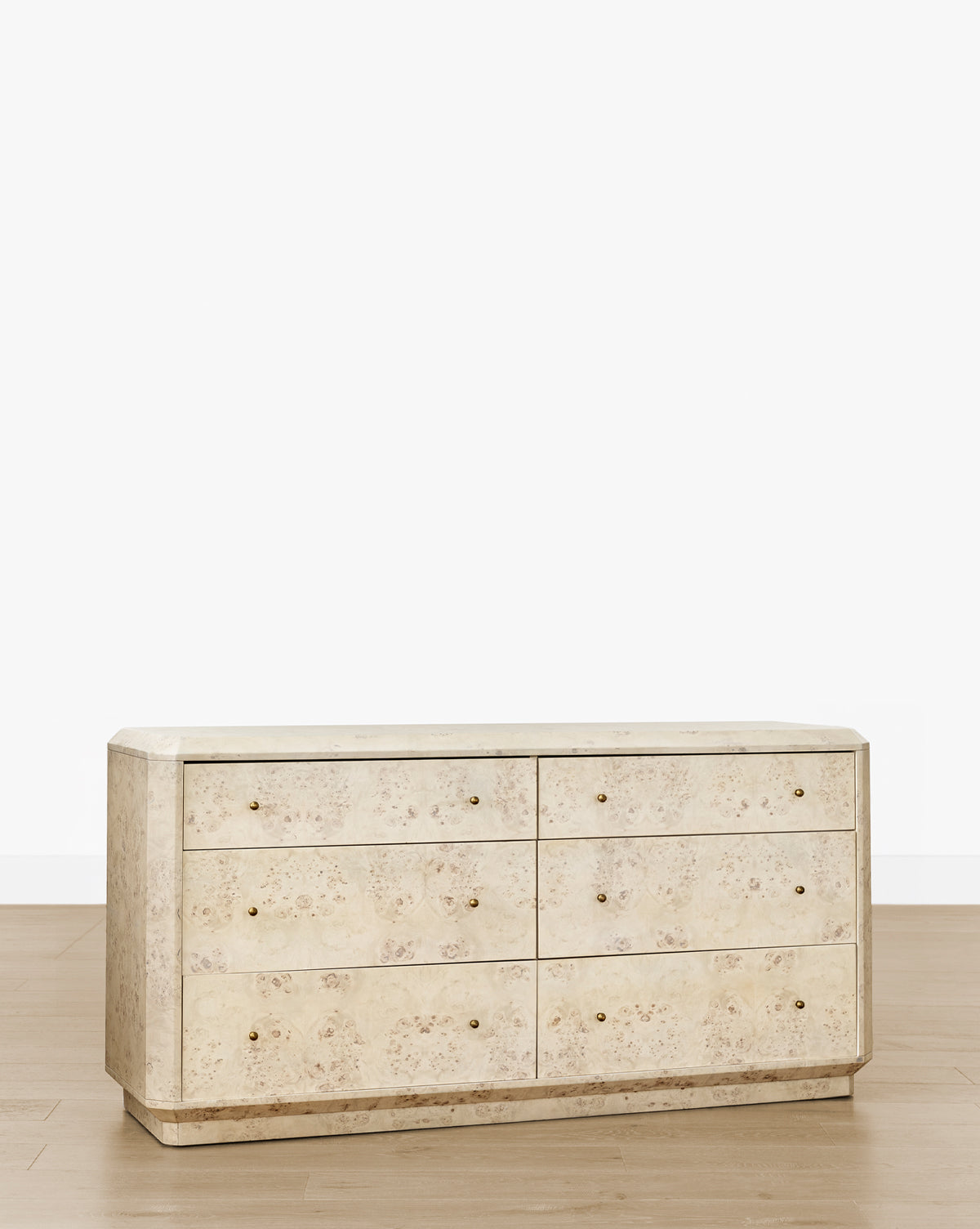 Stylish Tali Burl Wood Dresser with 6 Drawers - Solid Wood Bedroom Chest for Clothes Storage | Perfect for Master Bedroom, Guest Room & Nursery Organization
