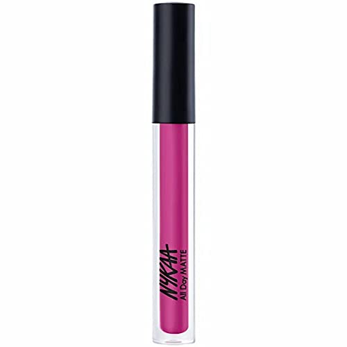 Nykaa All Day Matte Waterproof Liquid Lipstick - Transfer Proof, Mask Proof, 12H Long Wear - Perfect for Teachers, Work, and Everyday Use